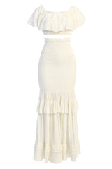white ruffled skirt ghost image