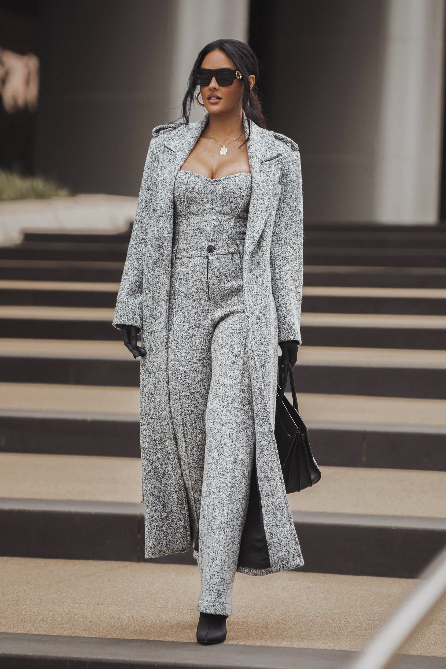 Lt. Grey All You Need Tweed Corset - JLUXLABEL