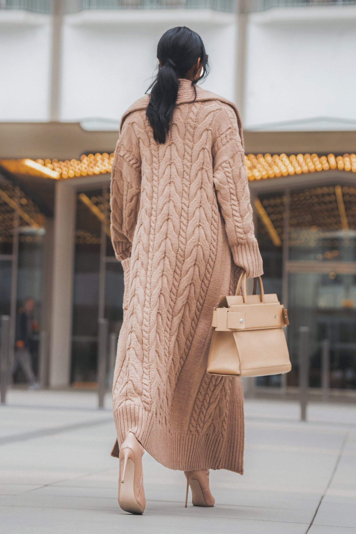 BEIGE UPSTATE CABLE KNIT CARDIGAN - JLUXLABEL