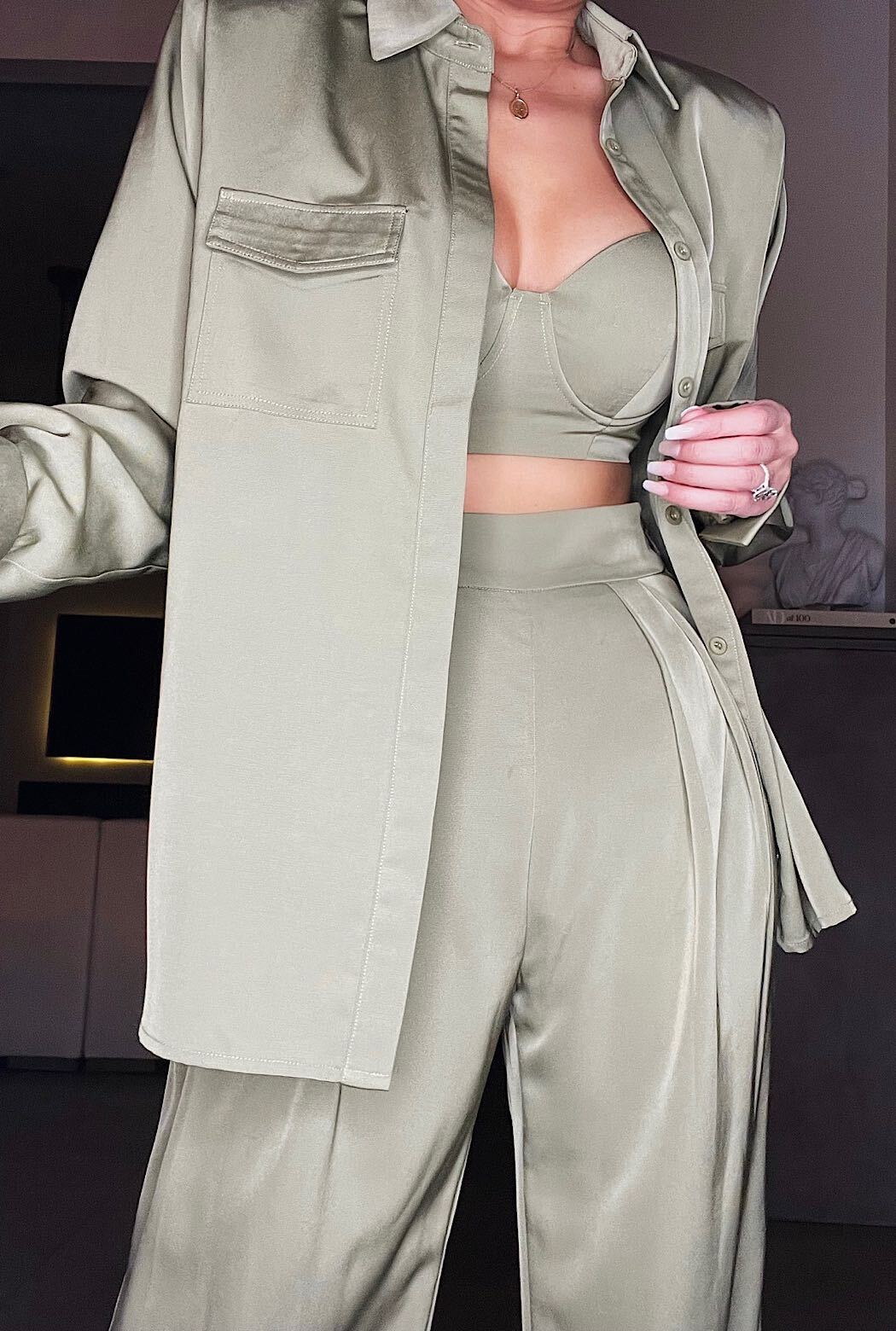 Olive Candice Trousers - Feminine Force - JLUXLABEL