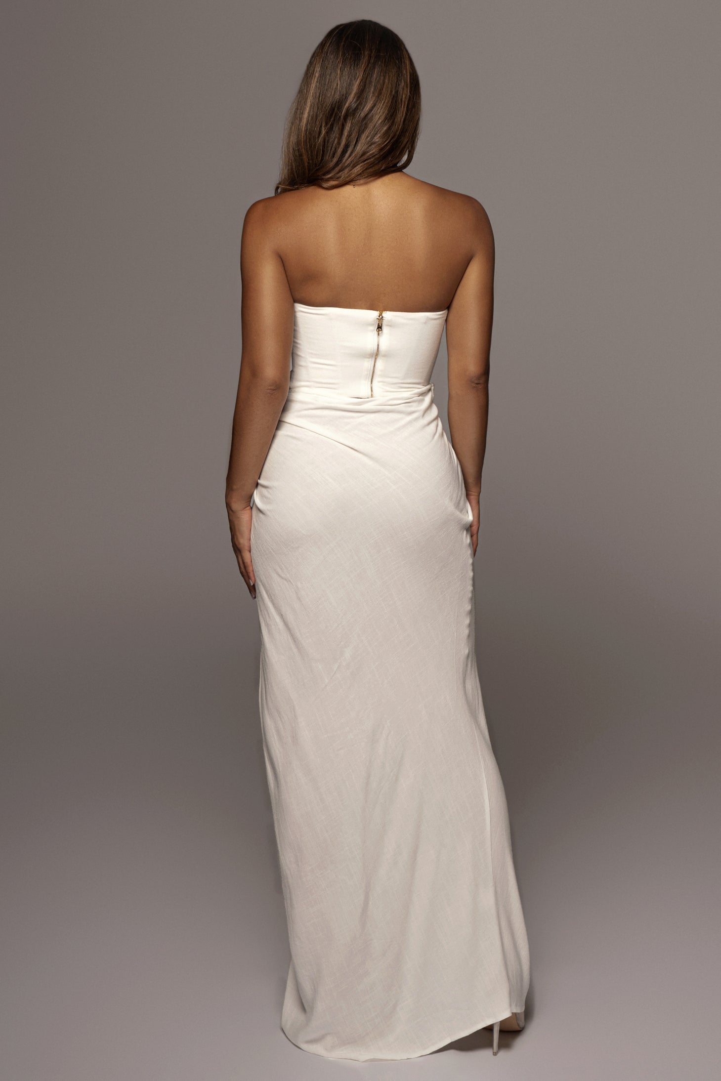 Ivory Fenix Reversible Linen Corset - JLUXLABEL