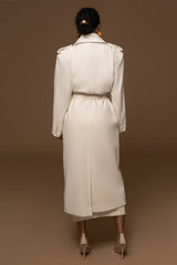 Ivory Savannah Belted Wool Coat - JLUXLABEL