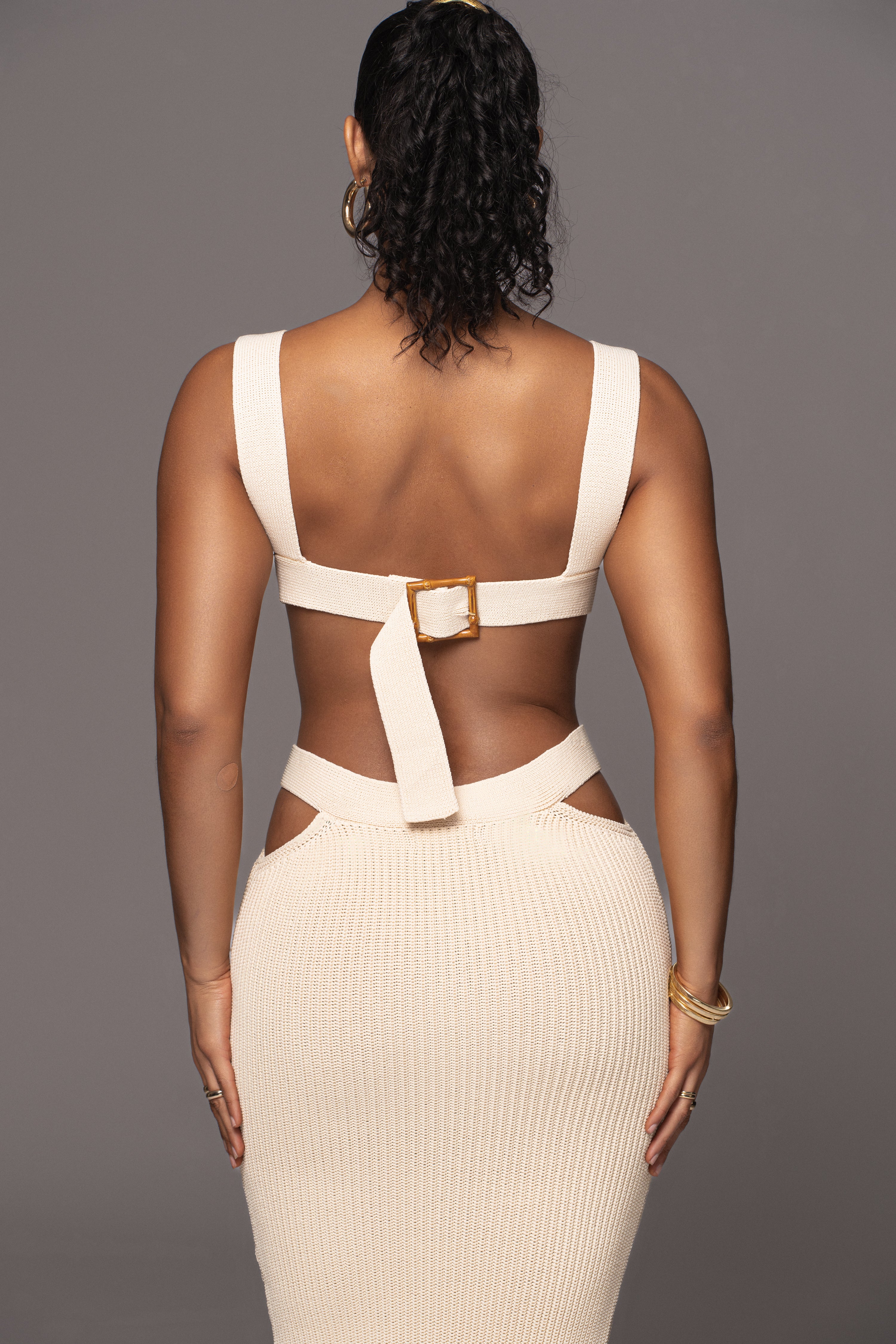 Ivory Nikole Ribbed Skirt Set - JLUXLABEL