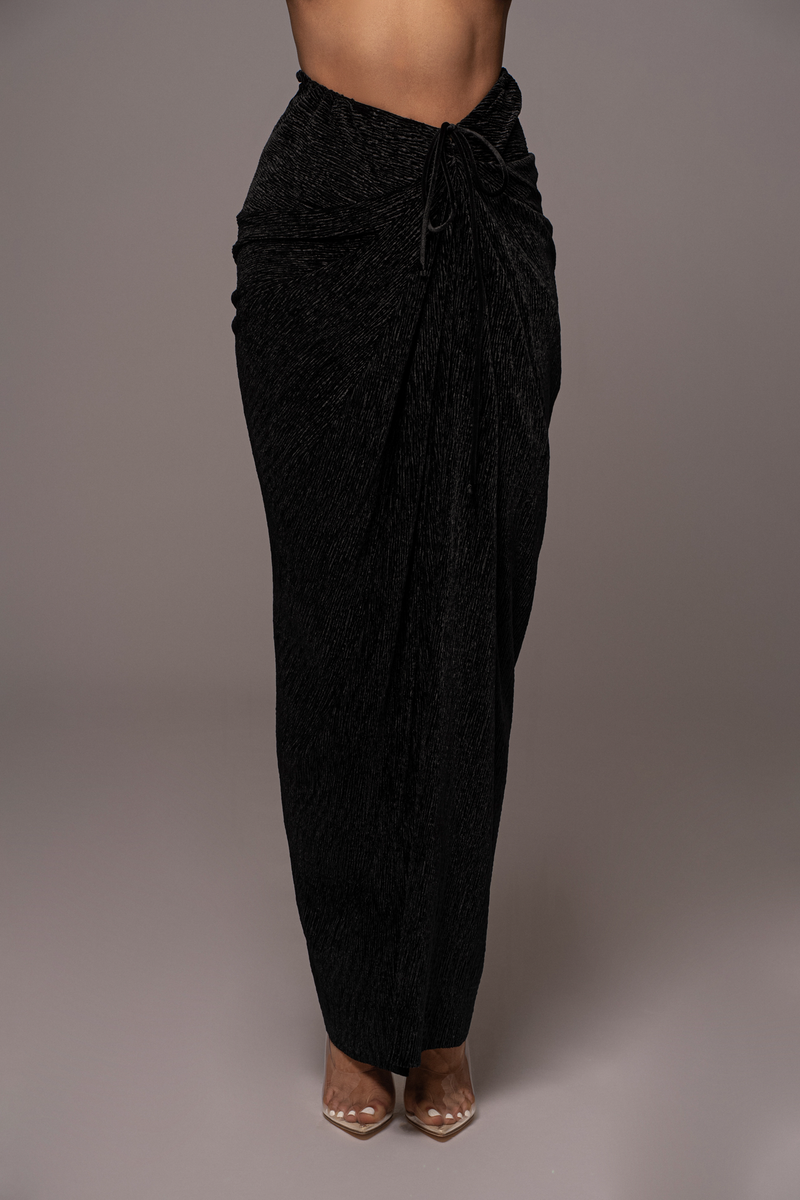 Noir Chosen One Velvet Skirt Set - JLUXLABEL - black