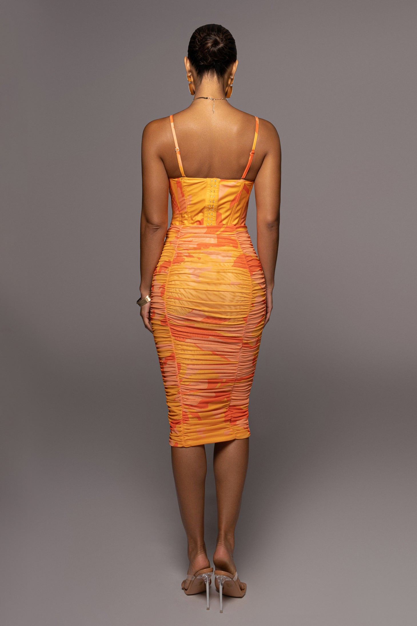 Orange Costa Rica Floral Skirt - JLUXLABEL