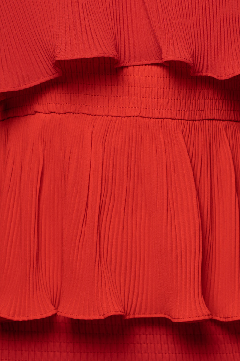 Red Casa Blanca Ruffle Dress - JLUXLABEL