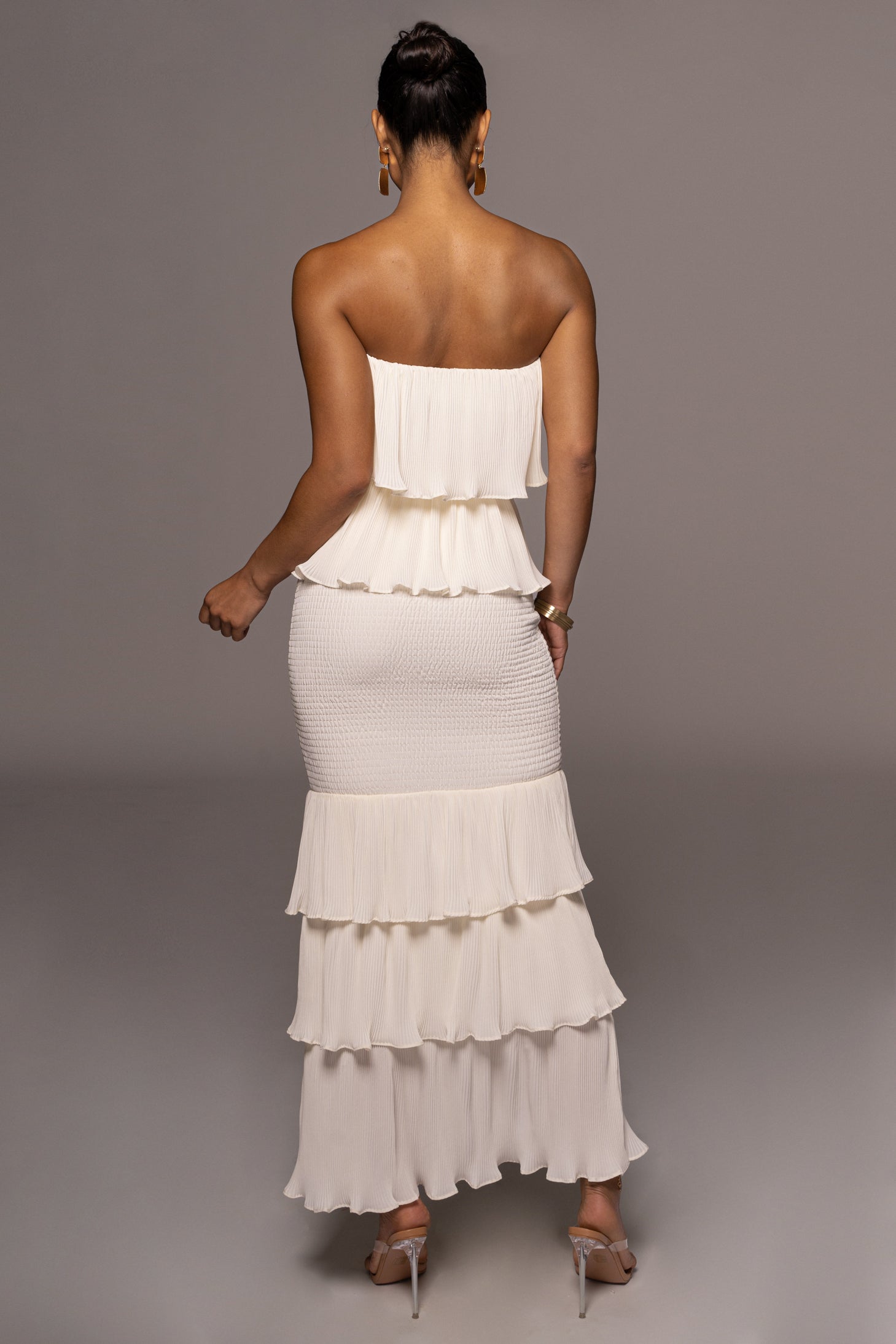Ivory Casa Blanca Ruffle Dress - JLUXLABEL
