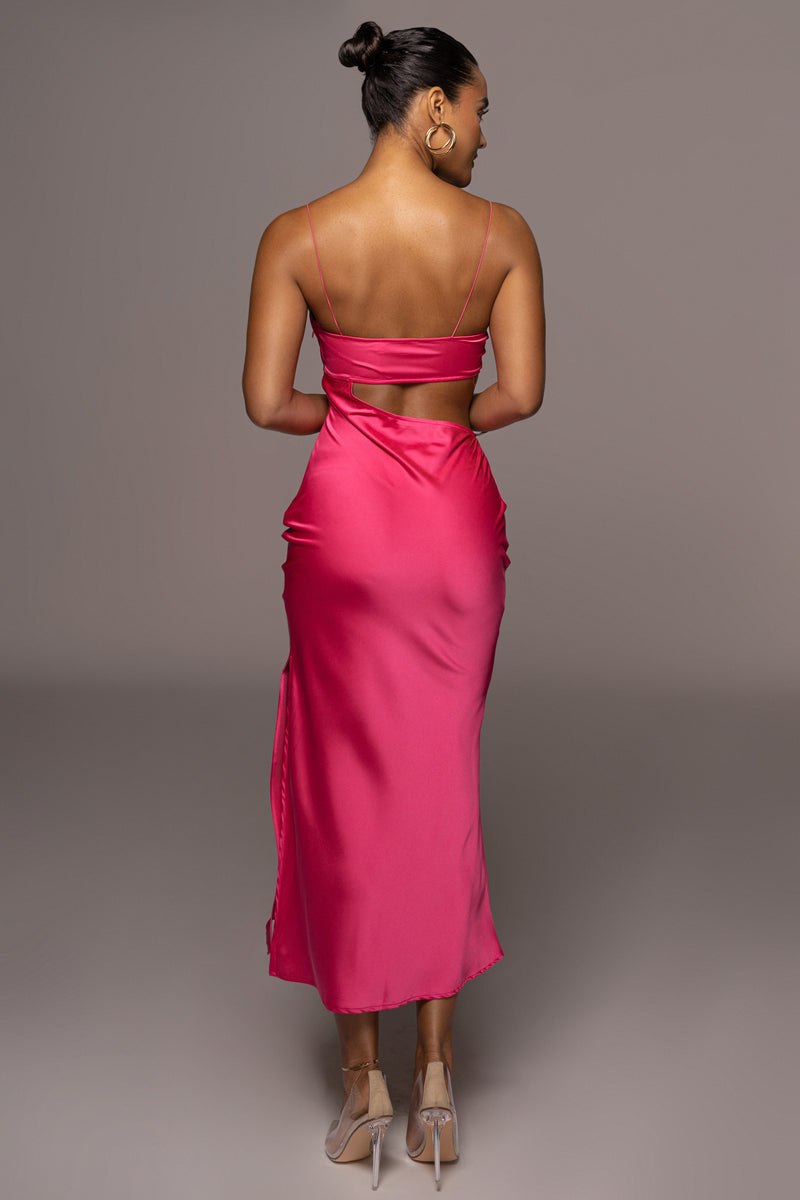 Pink Maurine Cutout Dress - JLUXLABEL