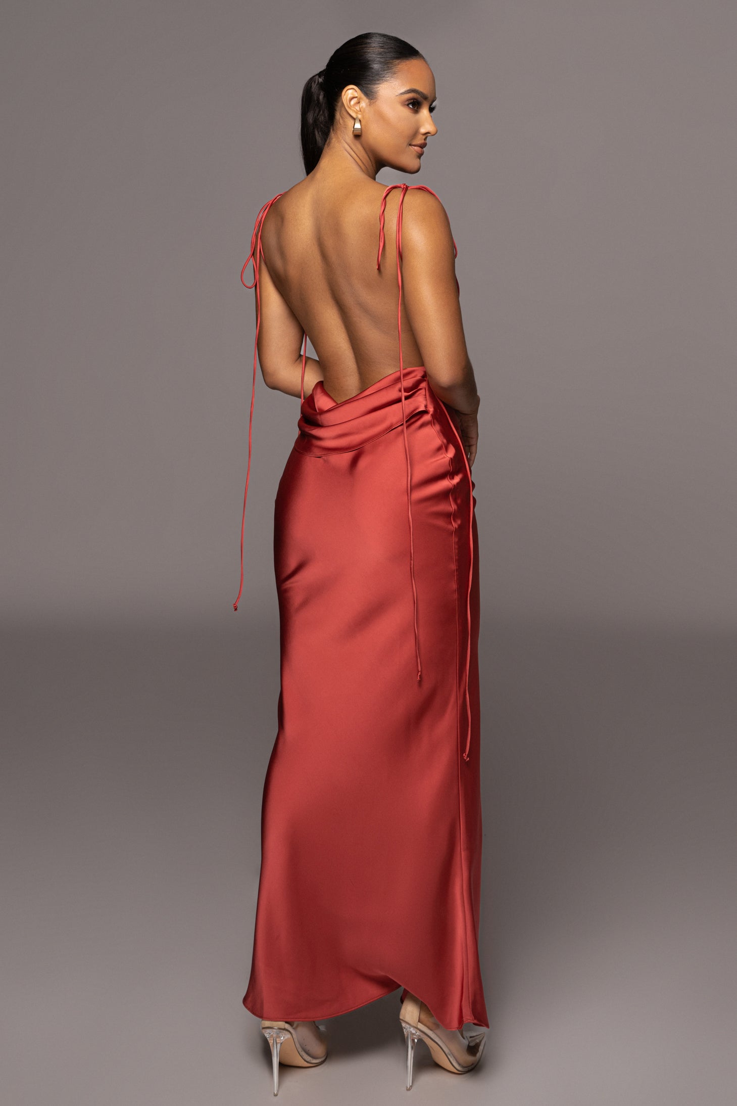 Berry Irresistible Satin Maxi Dress - JLUXLABEL