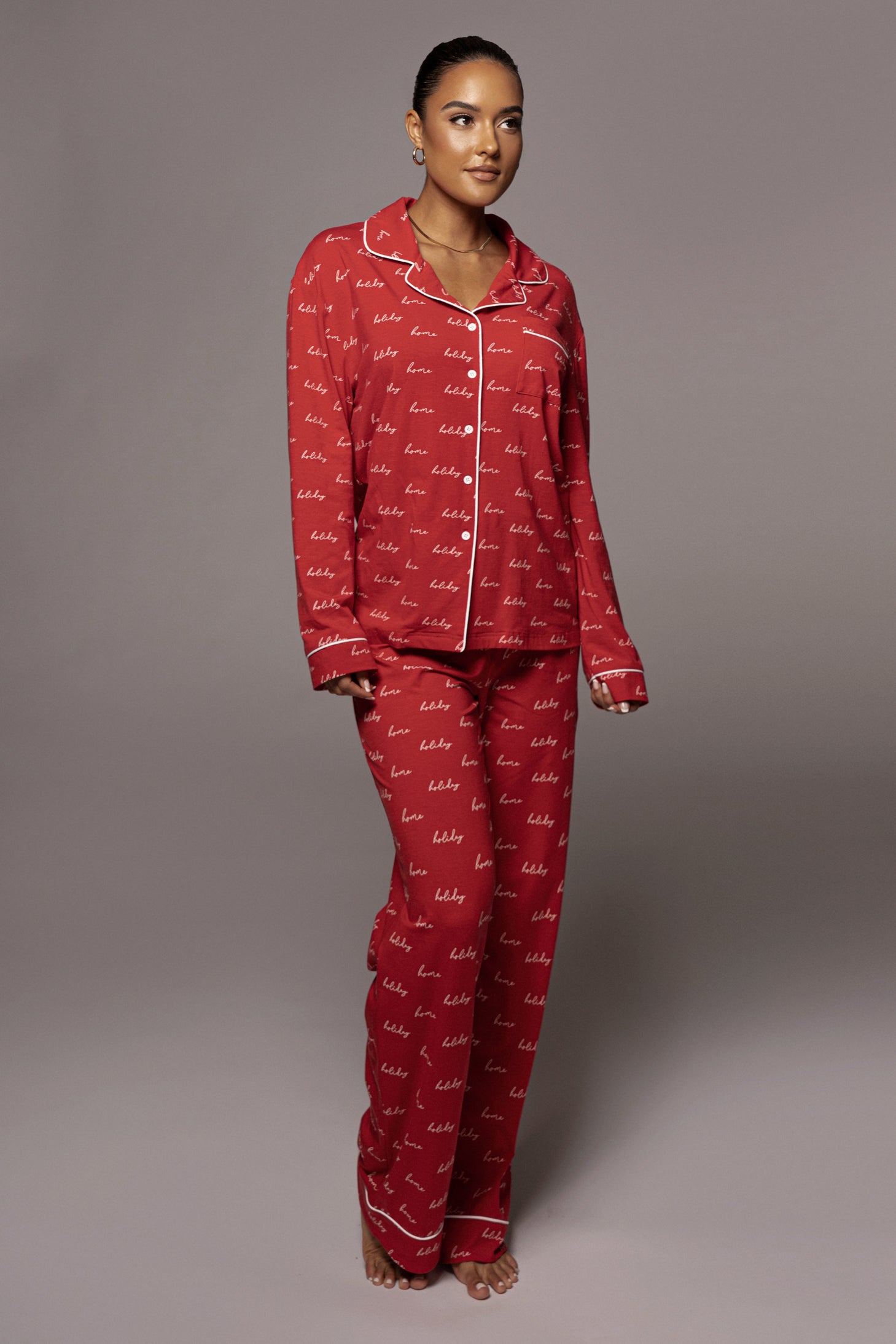 Red Home For The Holiday Adult Top - JLUXLABEL