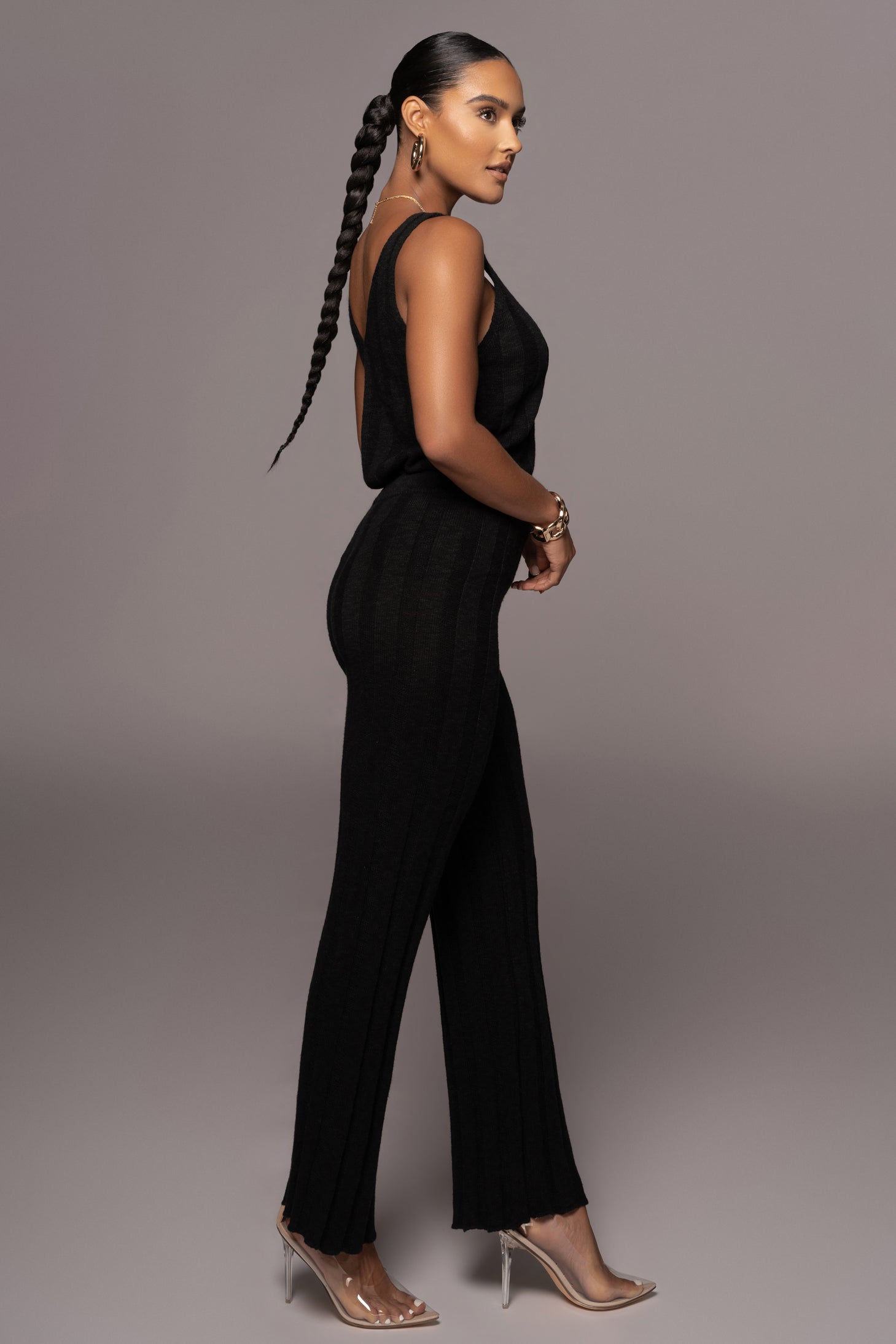 Noir West Bound Sweater Set - black