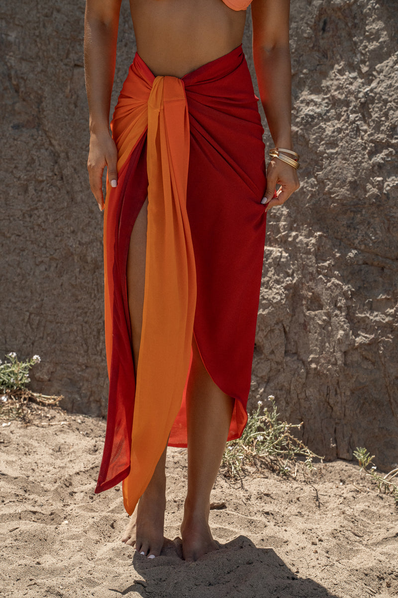 Red Uncharted Waters Sarong- JLUXLABEL - Spring Summer Fashion