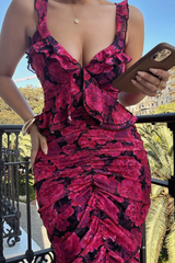 Pink  La Costa Ruffle Maxi Dress - JLUXLABEL