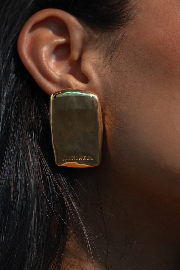 Gold JLUXLABEL Logo Earrings