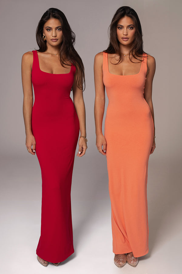 Red/Orange Keidi Reversible Maxi Dress