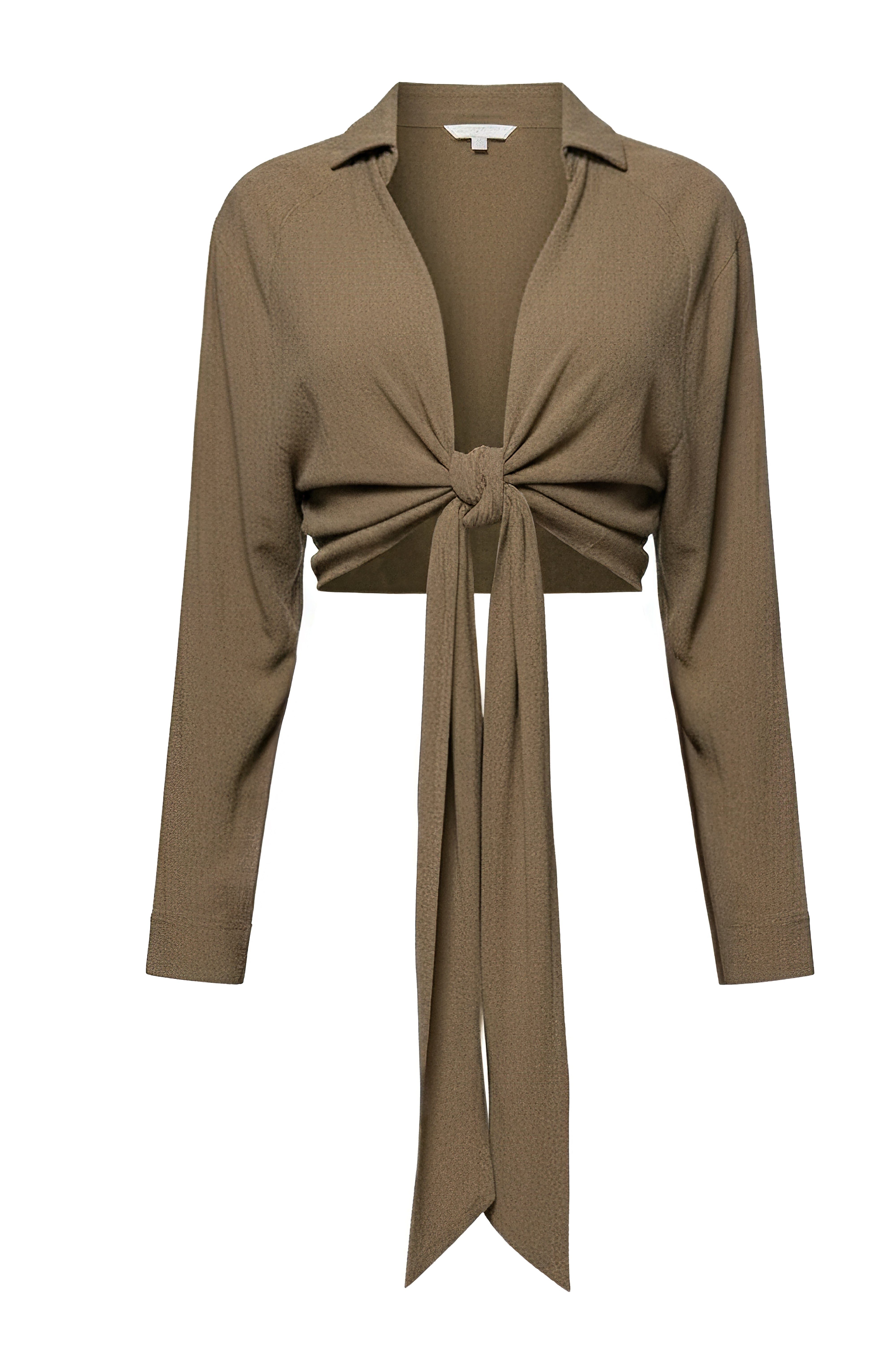 Olive Soho Front Tied Woven Top
