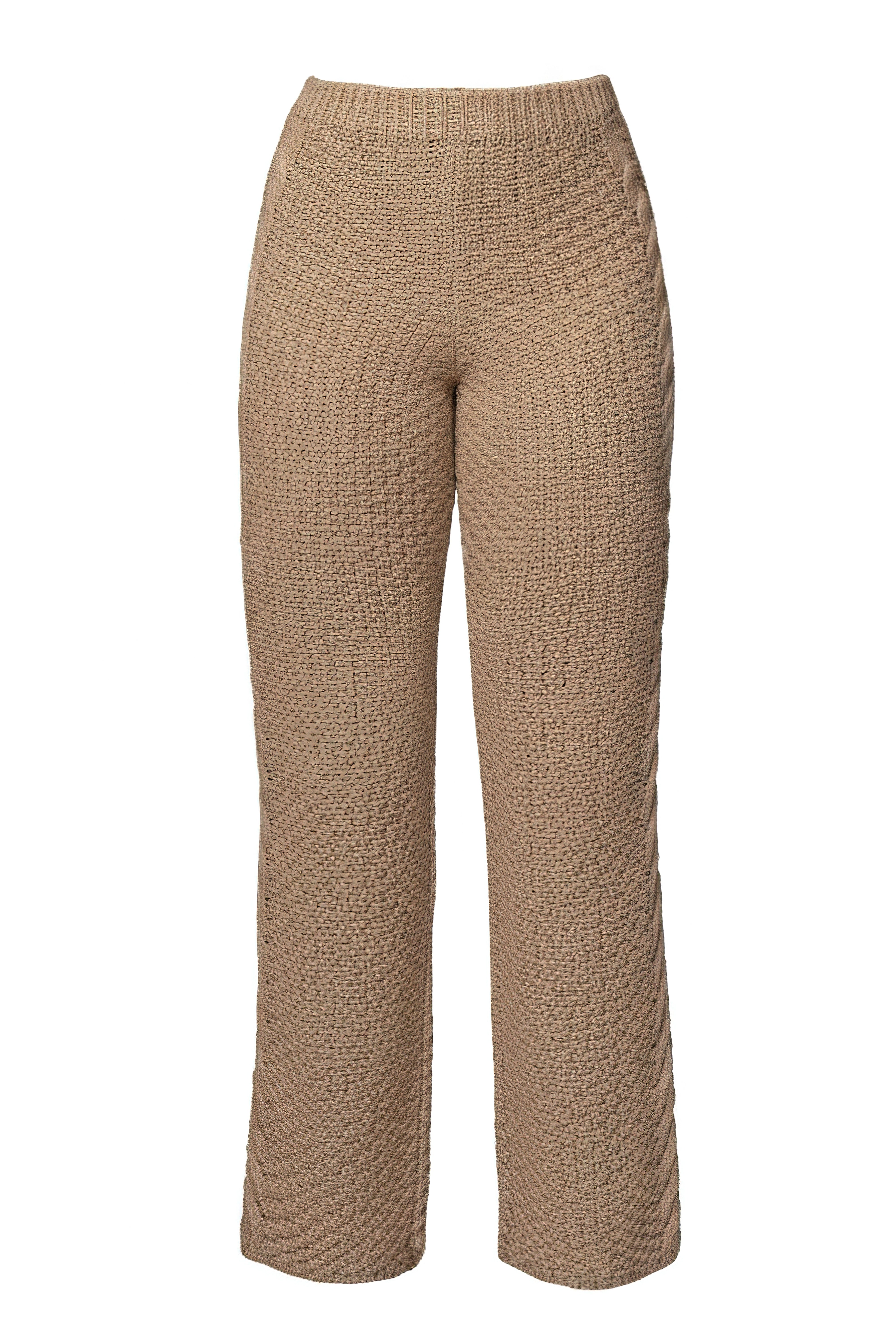 Beige Madison Knit Pants - JLUXLABEL