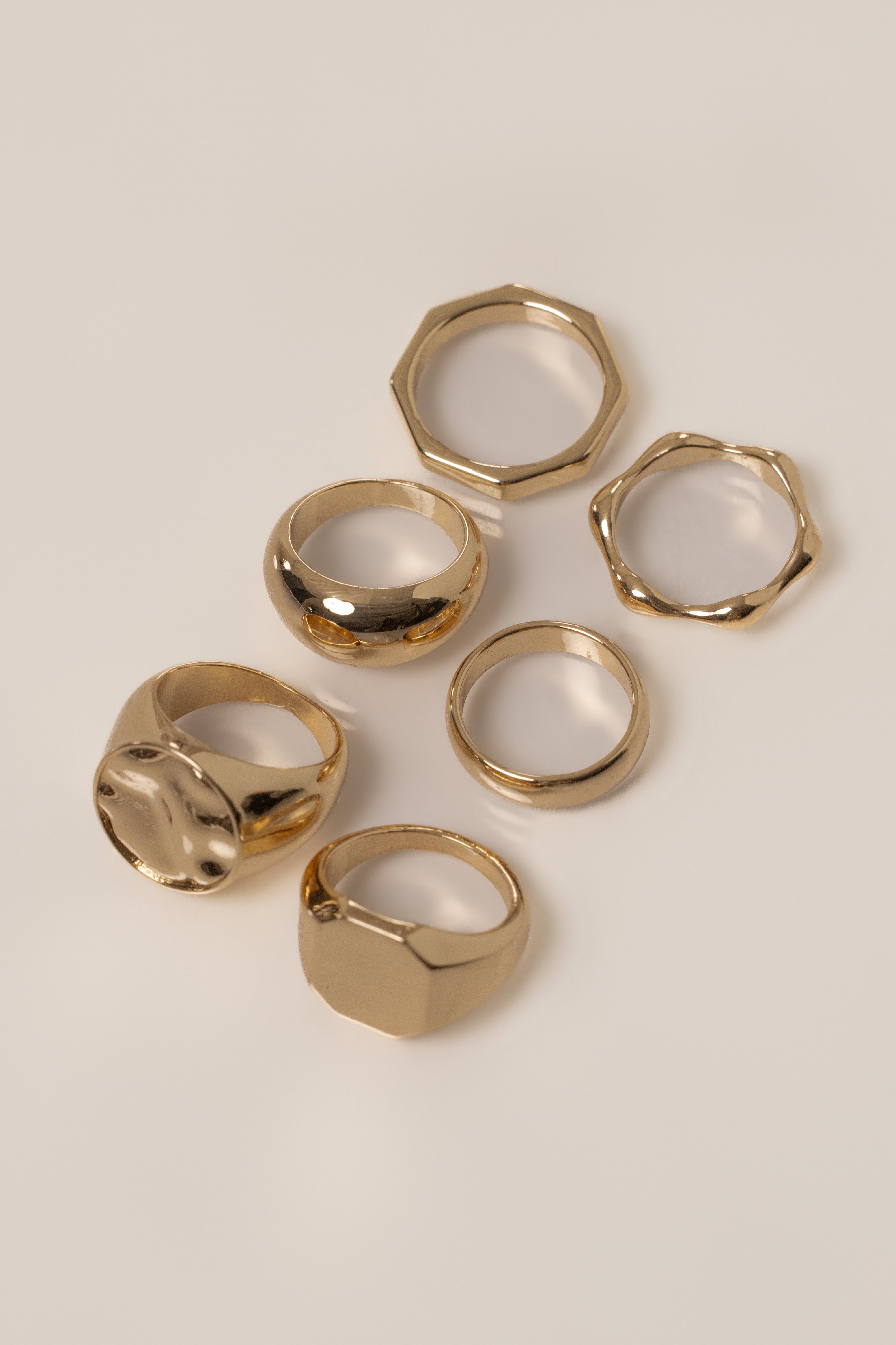 Gold  Alba 6 Ring Set - JLUXLABEL