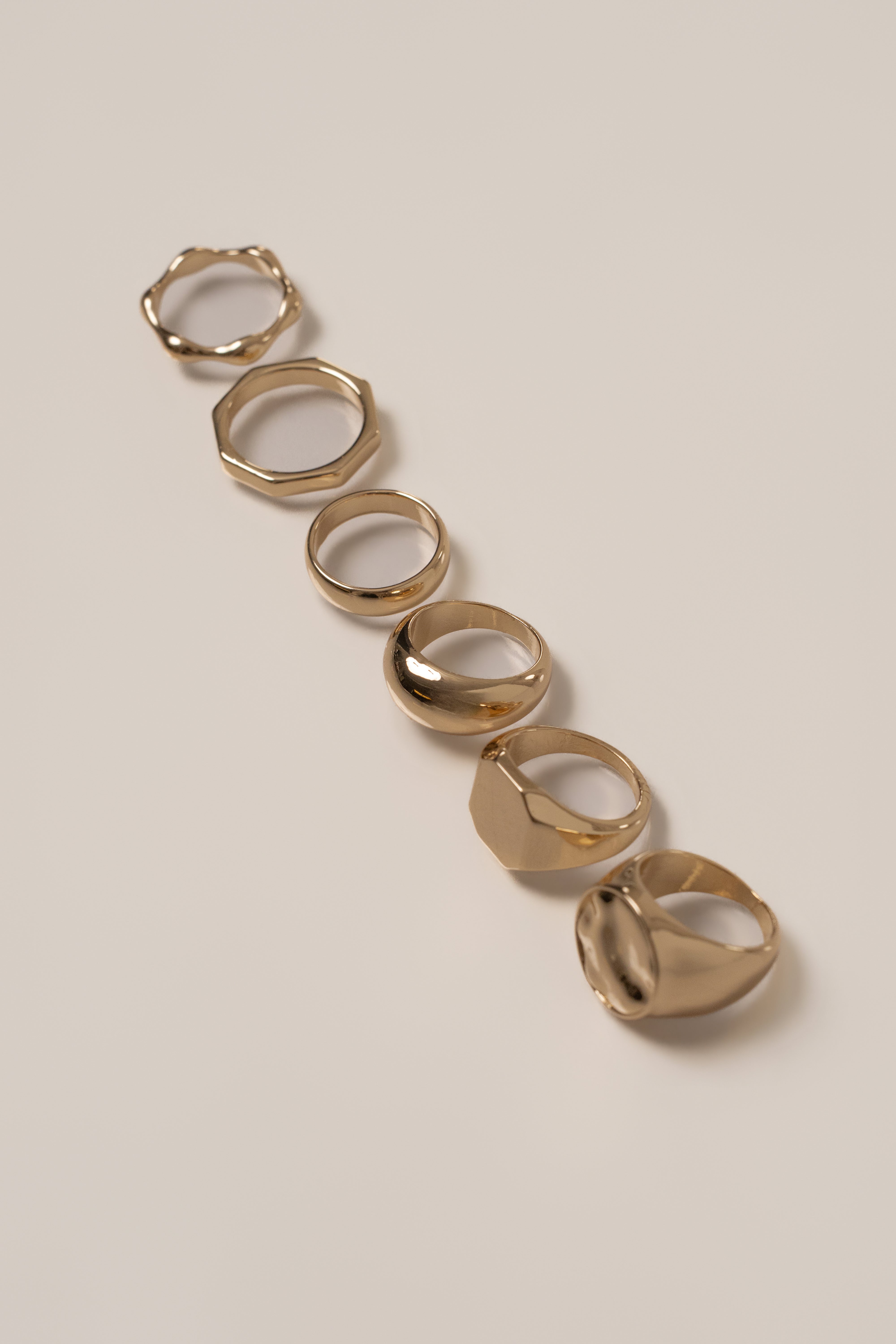 Gold  Alba 6 Ring Set - JLUXLABEL