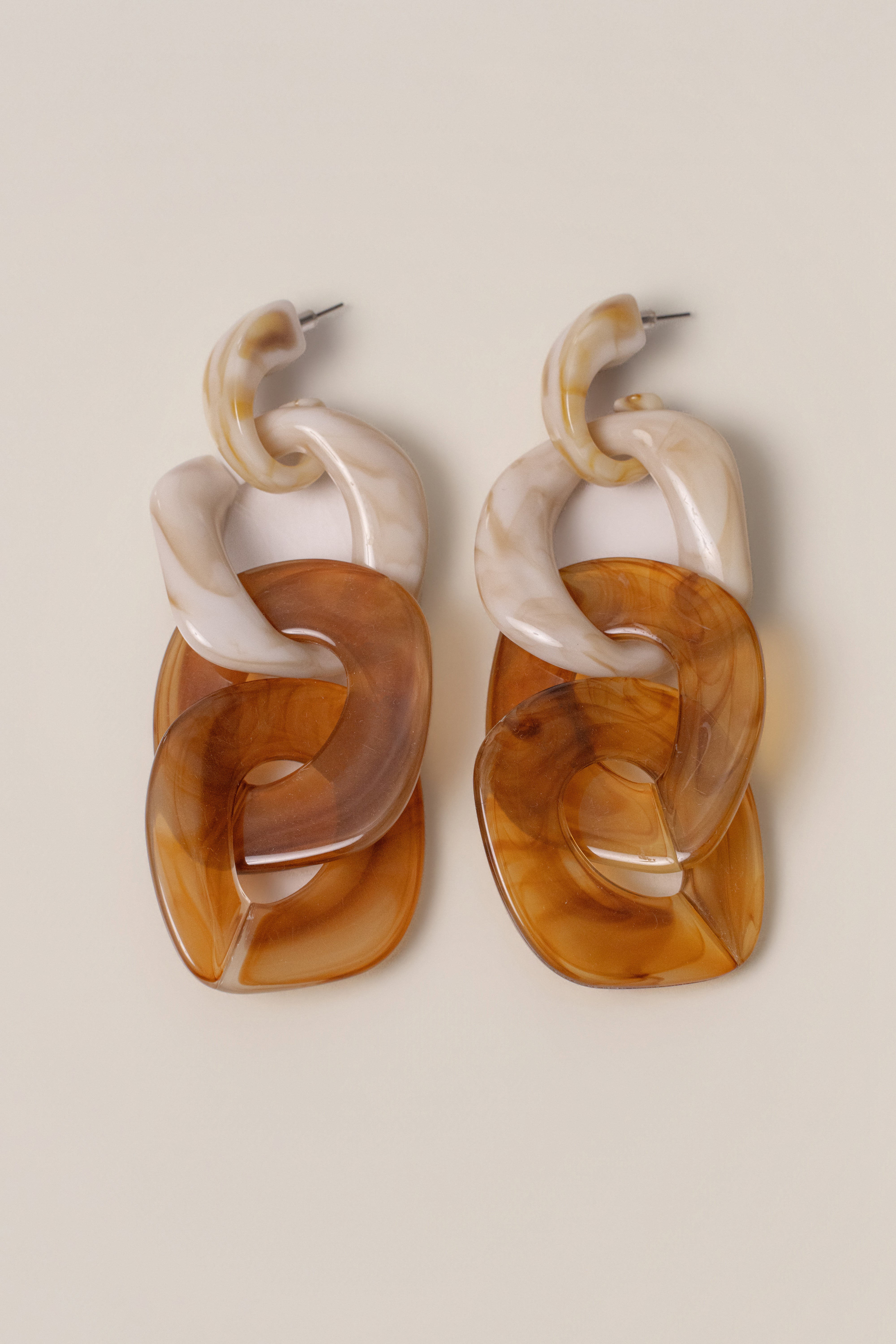 Brown Escape Link Earrings - JLUXLABEL