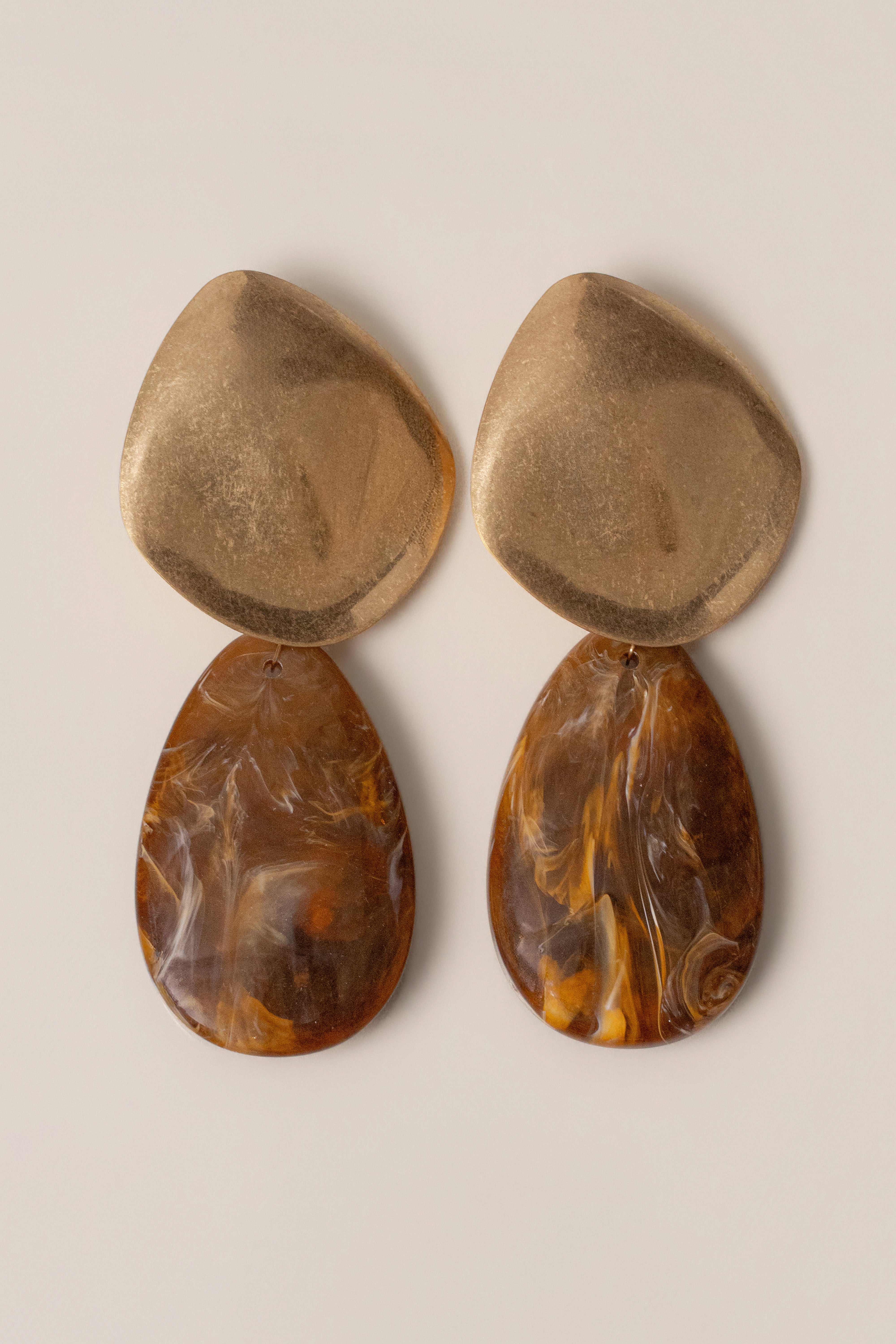 Brown Aris Molten Drop Earrings - JLUXLABEL