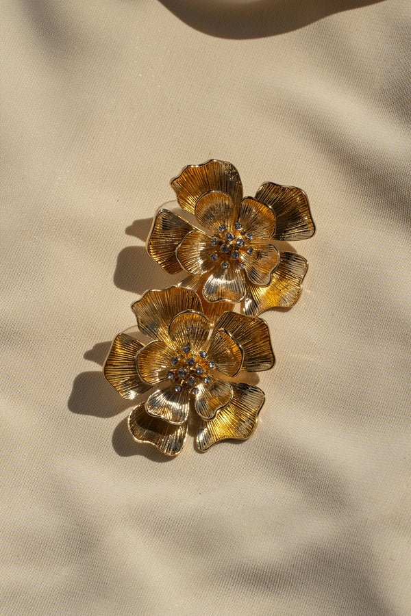 Gold Floral Bliss Earrings - JLUXLABEL