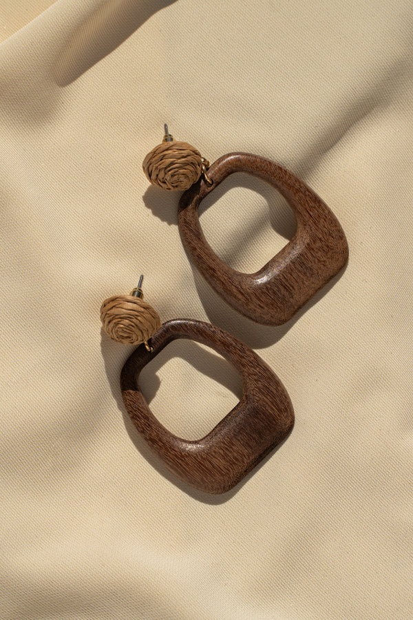Brown Cove Wooden Earrings - JLUXLABEL