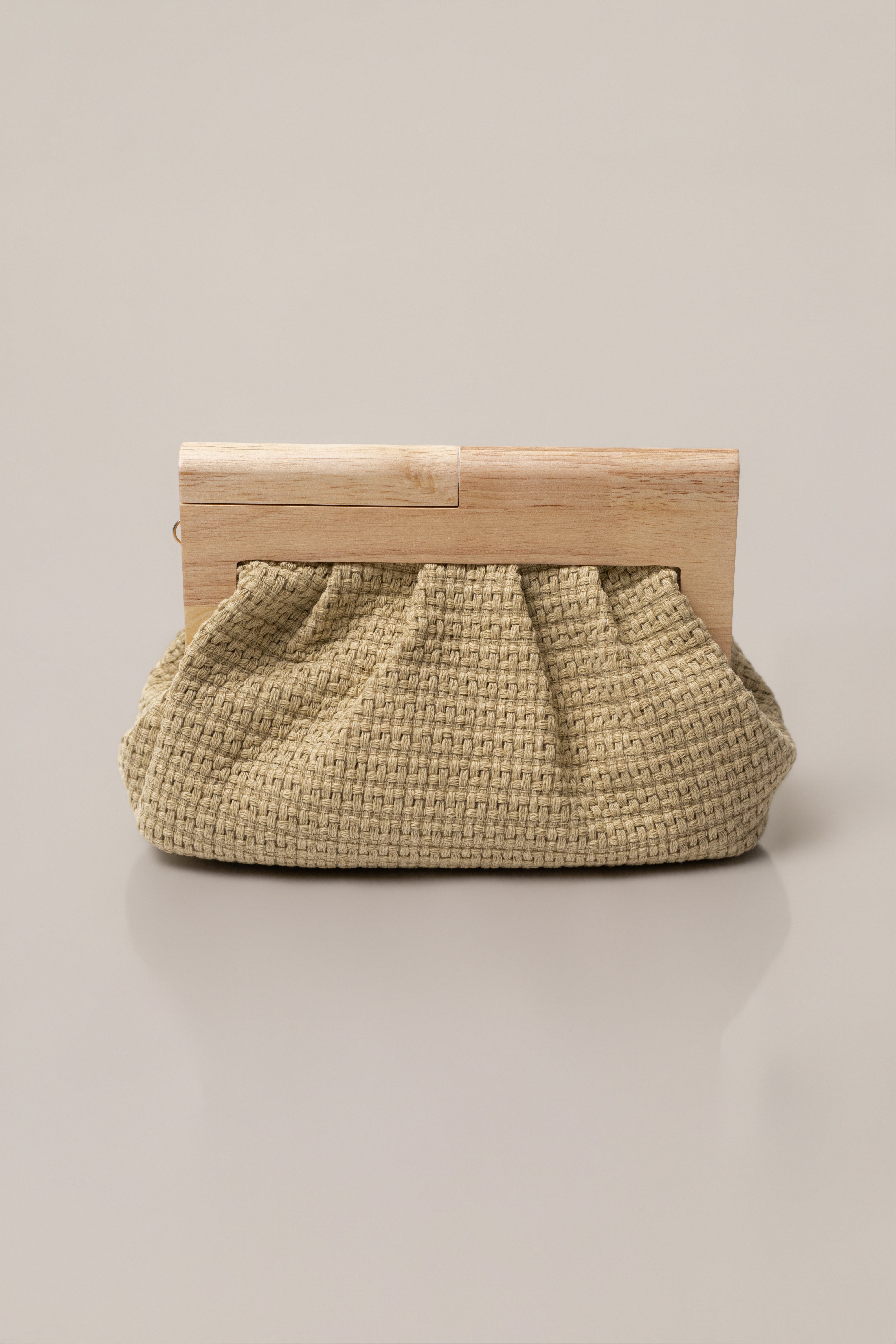 Natural Mykonos clutch bag by JLUXLABEL, showcasing a stylish accessories clutch with textured design and elegant finish.