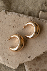 Gold Kylen Open Hoop Earrings - JLUXLABEL