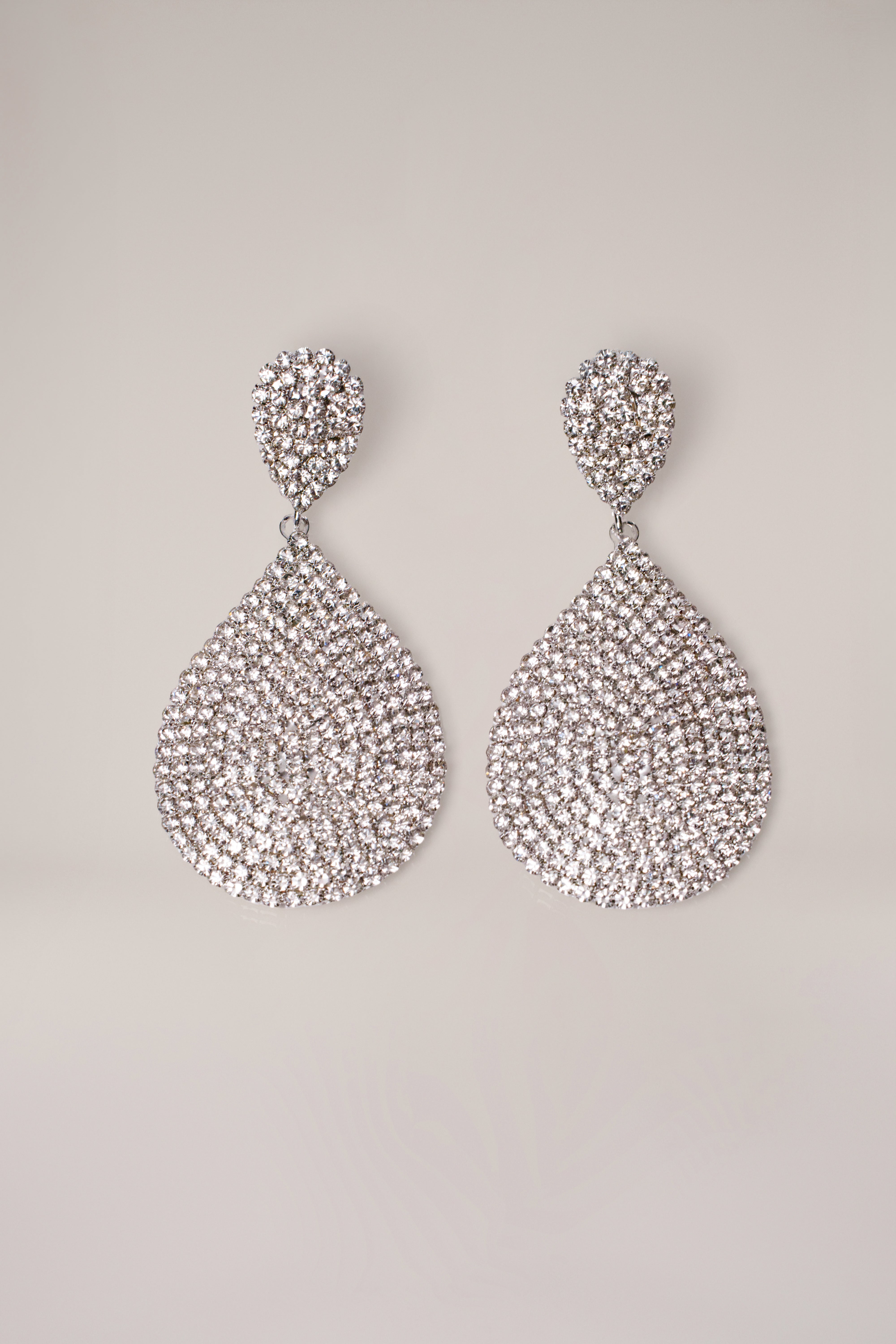 Silver Alexis Paved Dangle Earrings