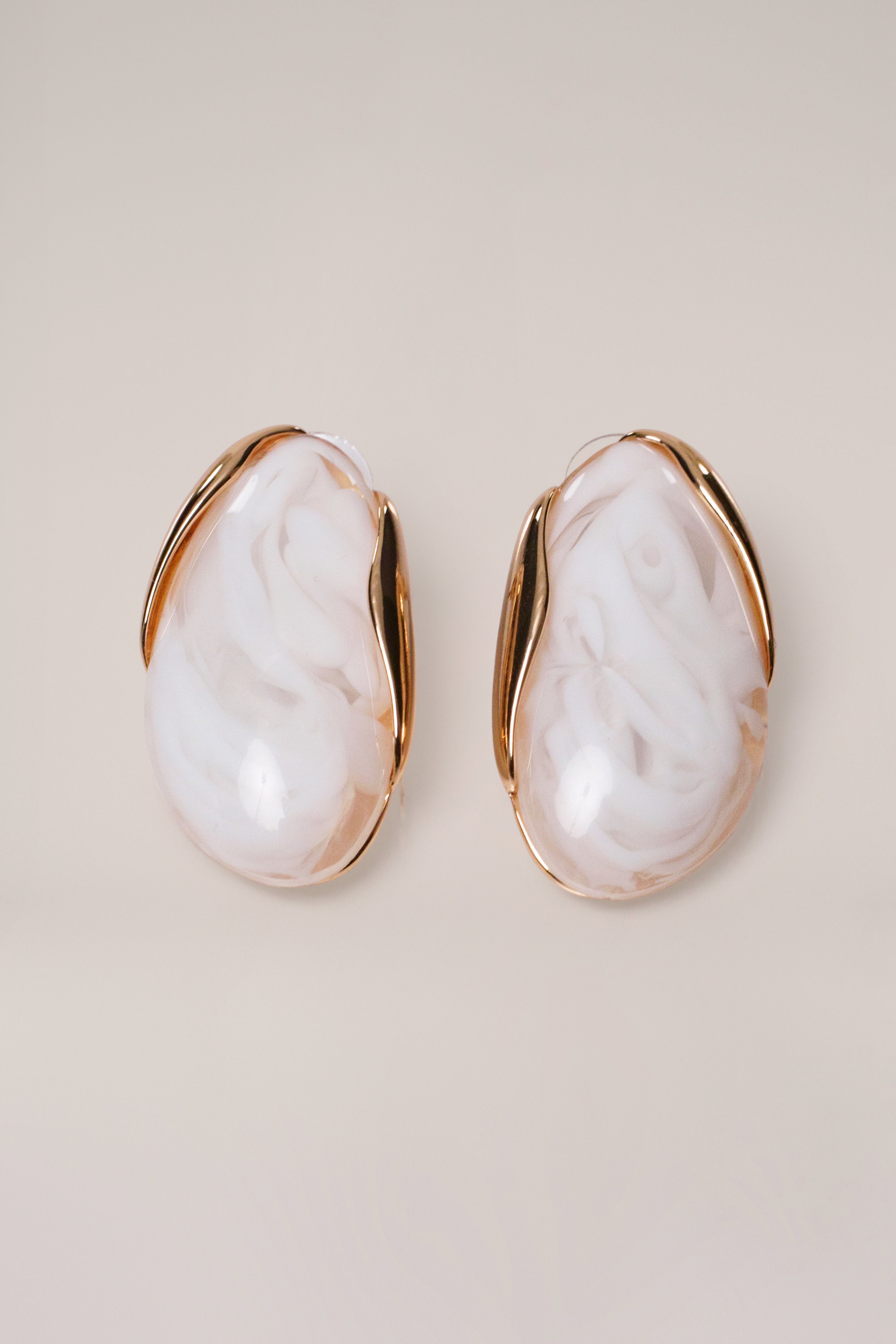 Gold Ethereal Marble Studs