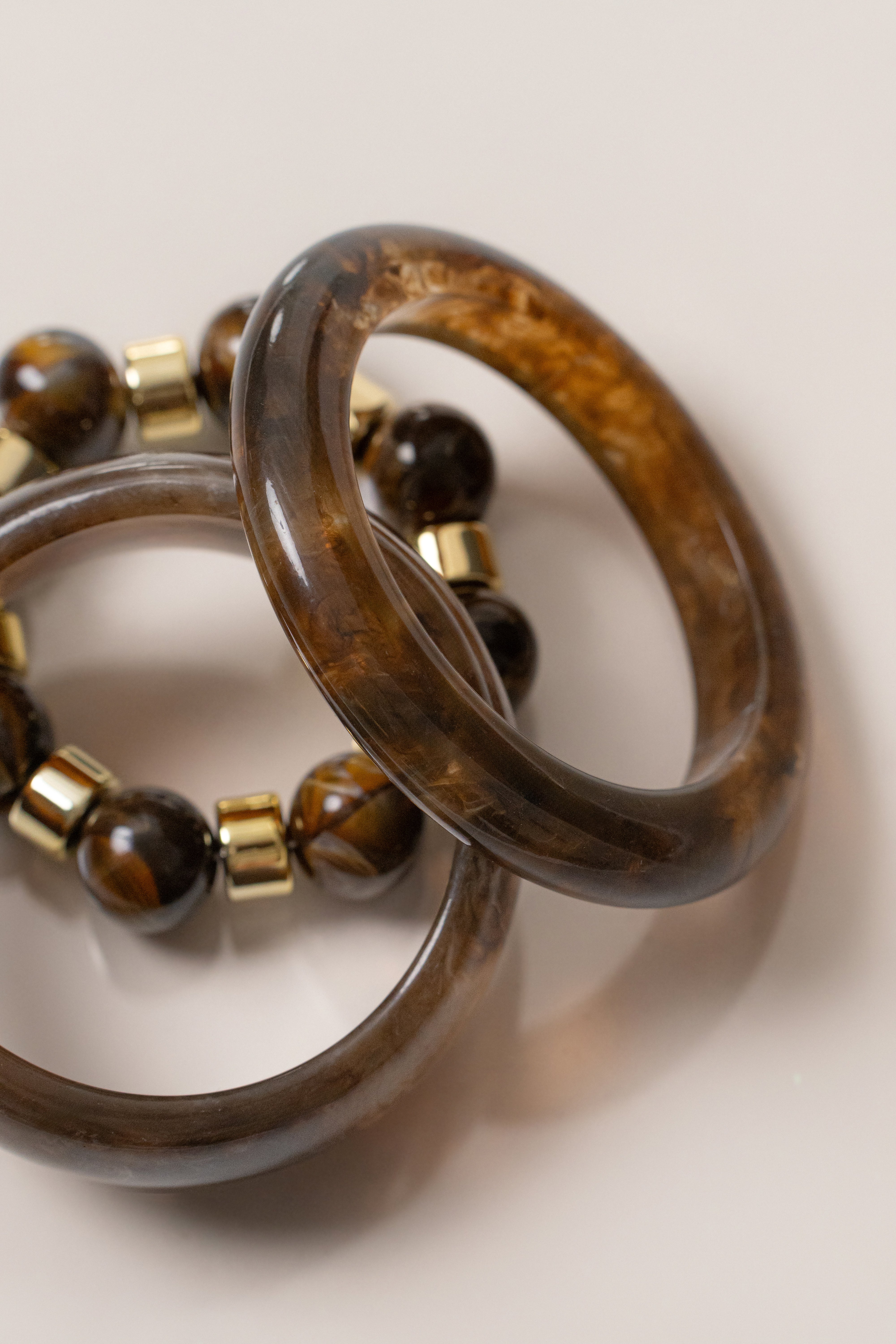 Brown Marbled Bracelet Set