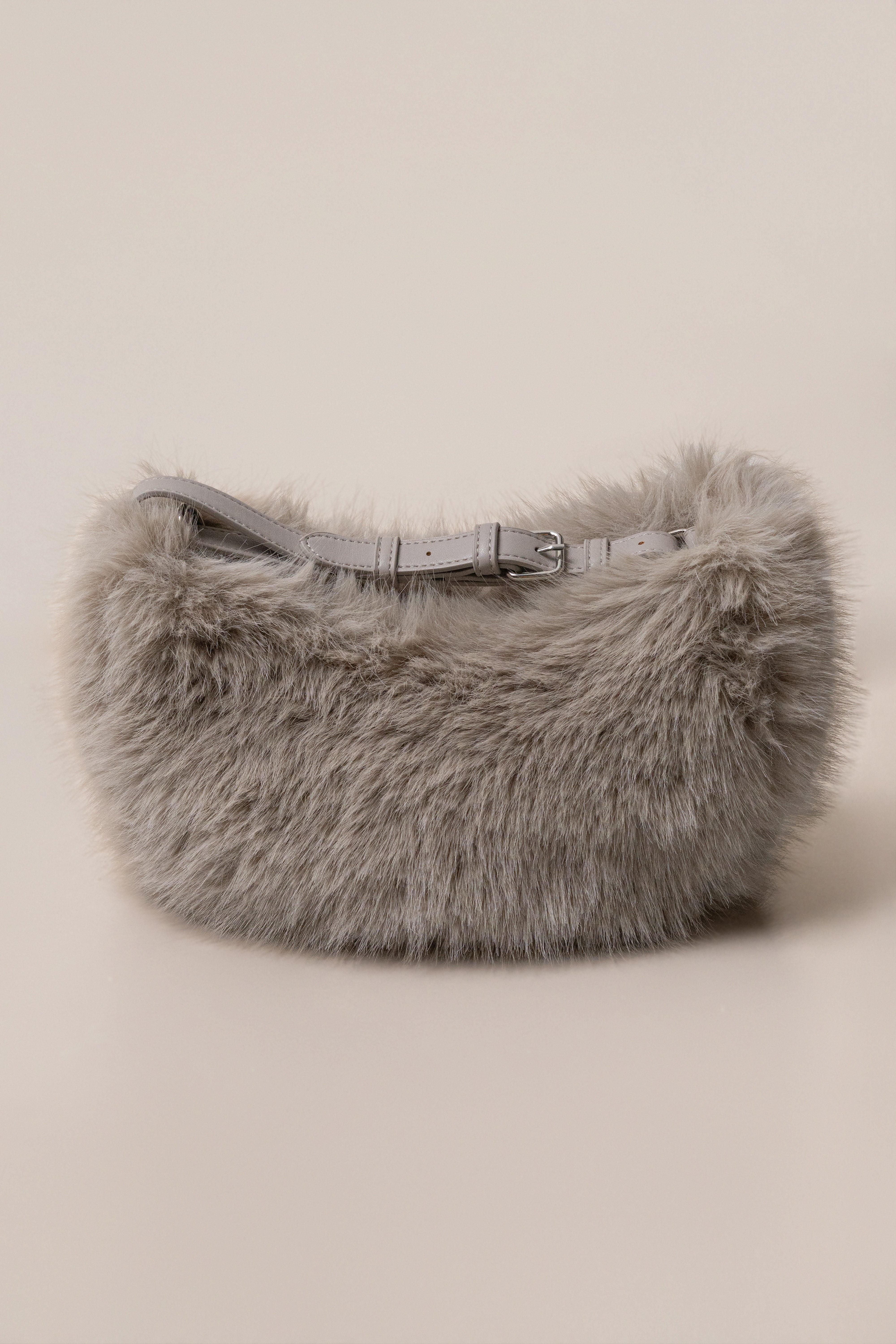 Taupe Soft Season Faux Fur Bag