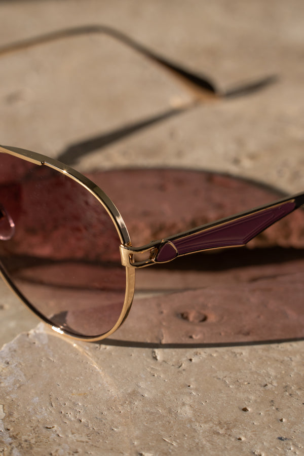 Pink/Gold Classic Aviator Sunglasses - JLUXLABEL