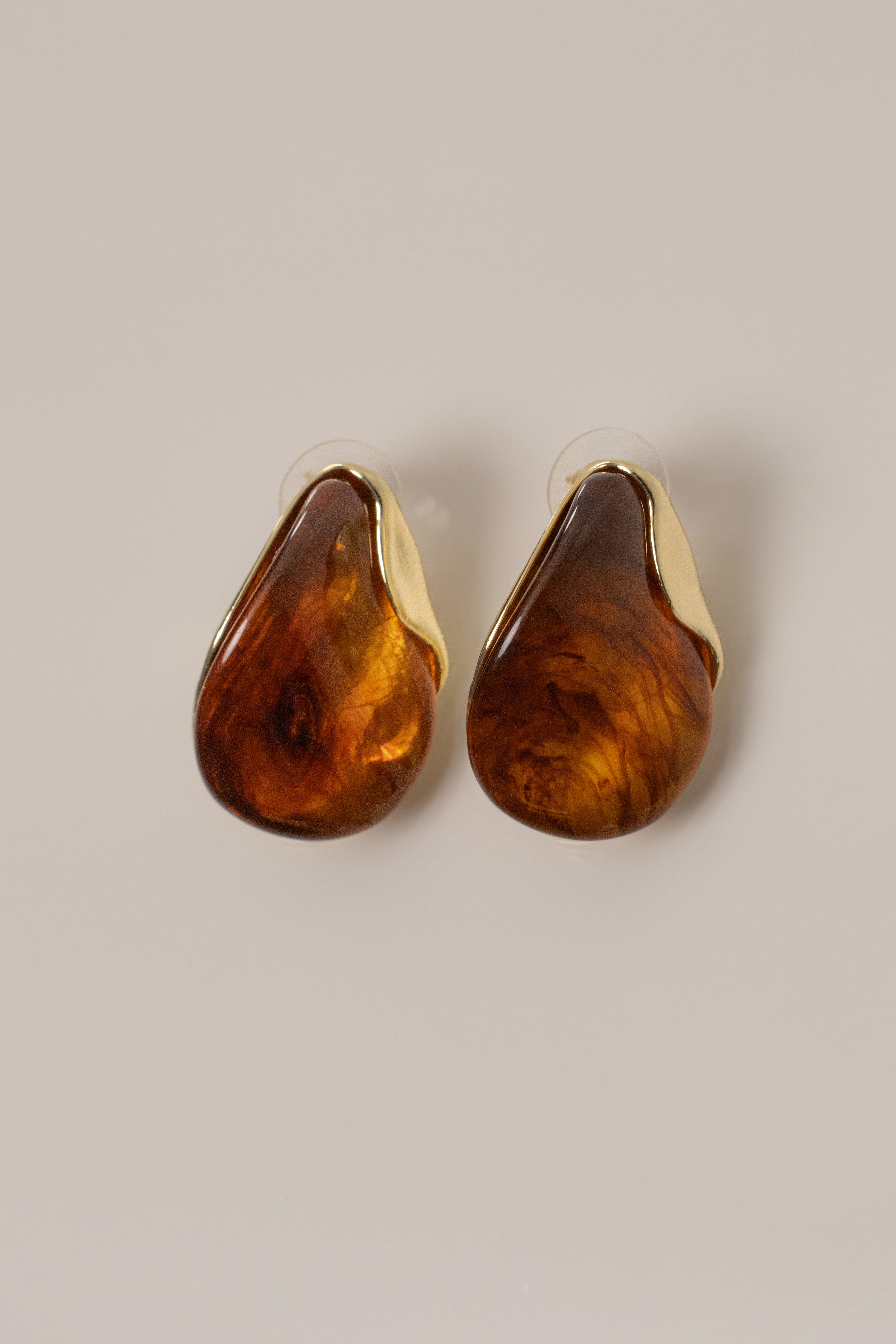 Brown Lyra Pearl Earring - JLUXLABEL