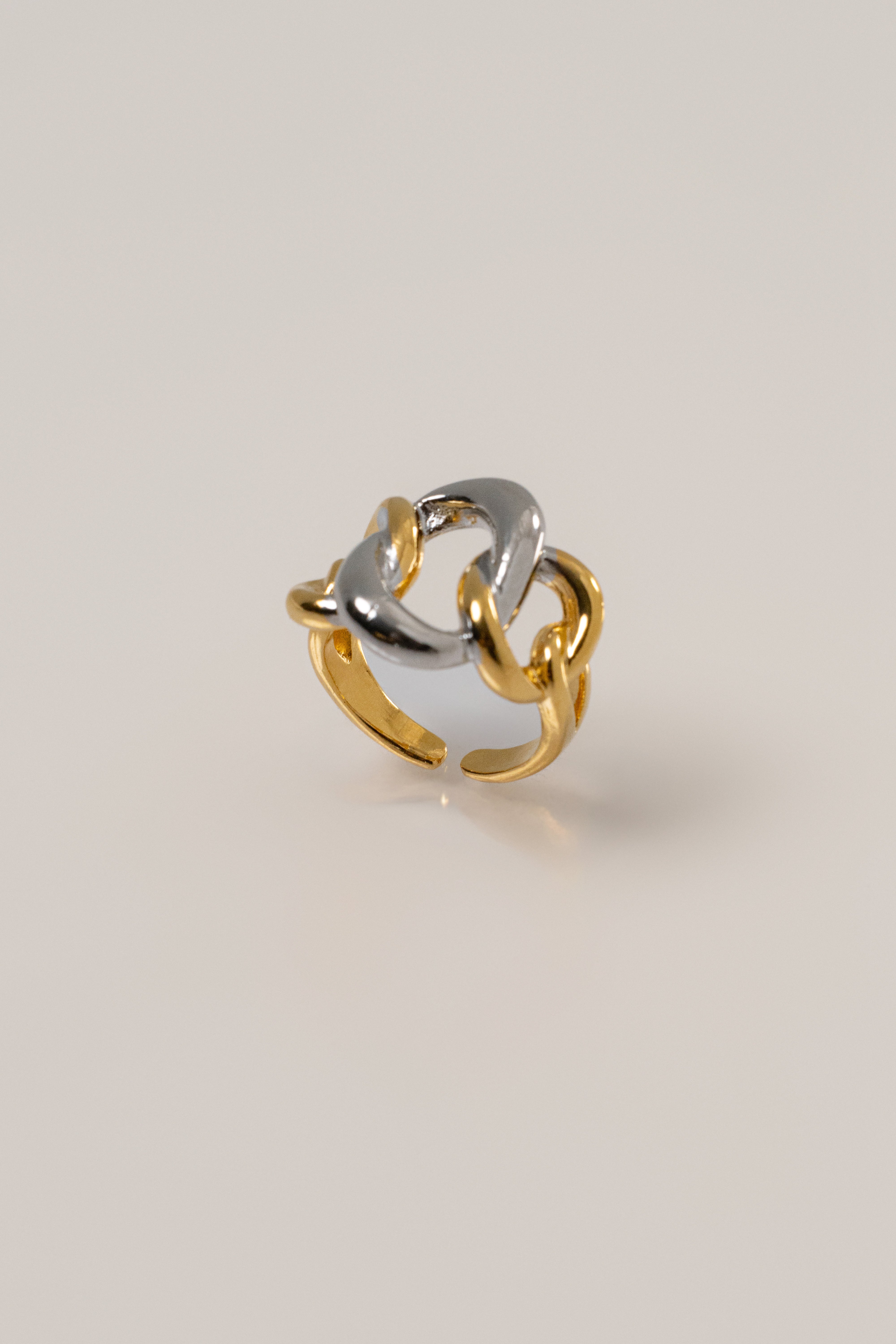 Silver/Gold Jae Open Band Ring - JLUXLABEL