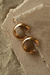 Gold Sheri Open Hoop Earrings - JLUXLABEL