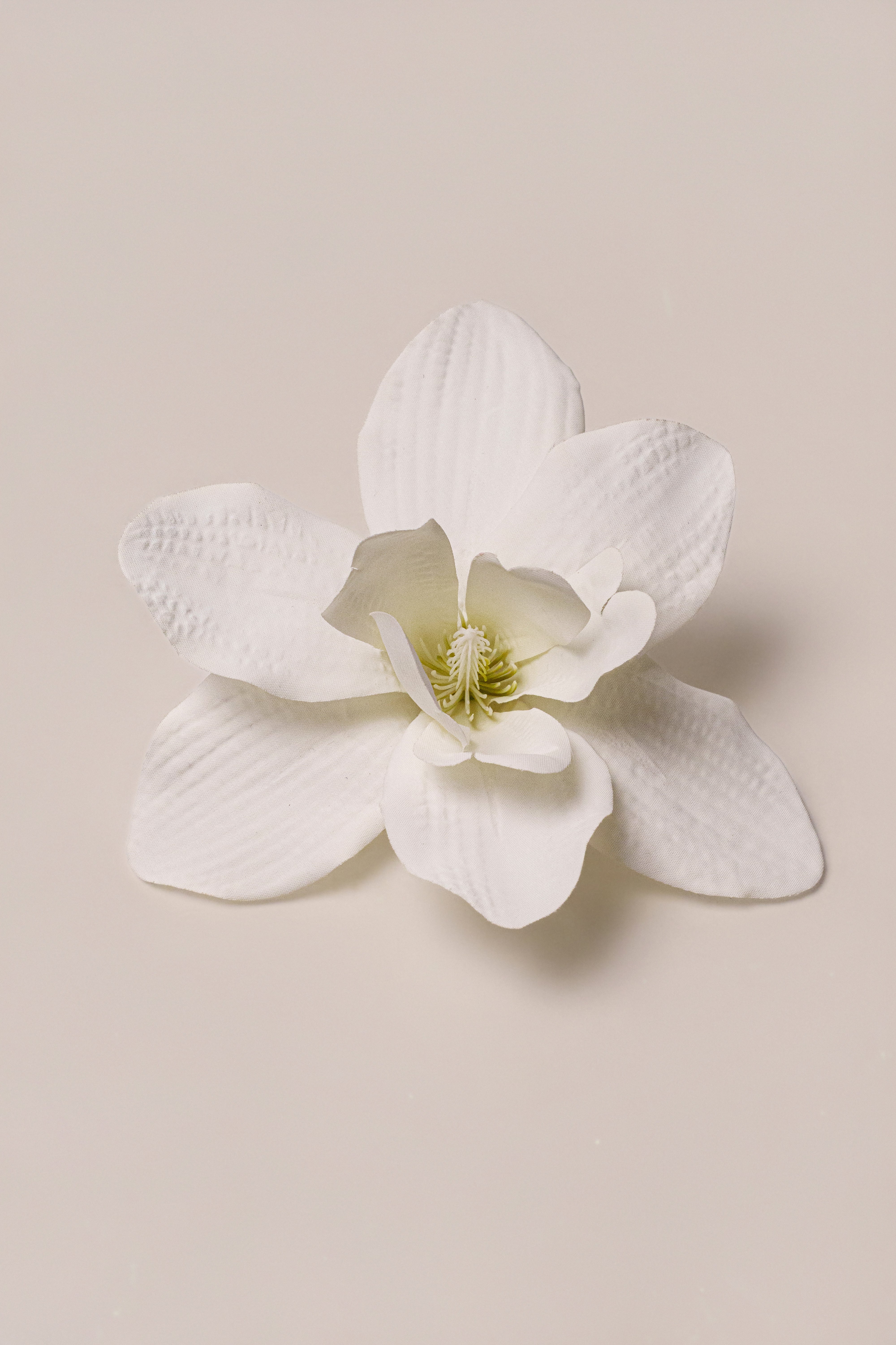 White Coastal Orchid hair clip from JLUXLABEL, featuring elegant floral design for stylish hair accessory.