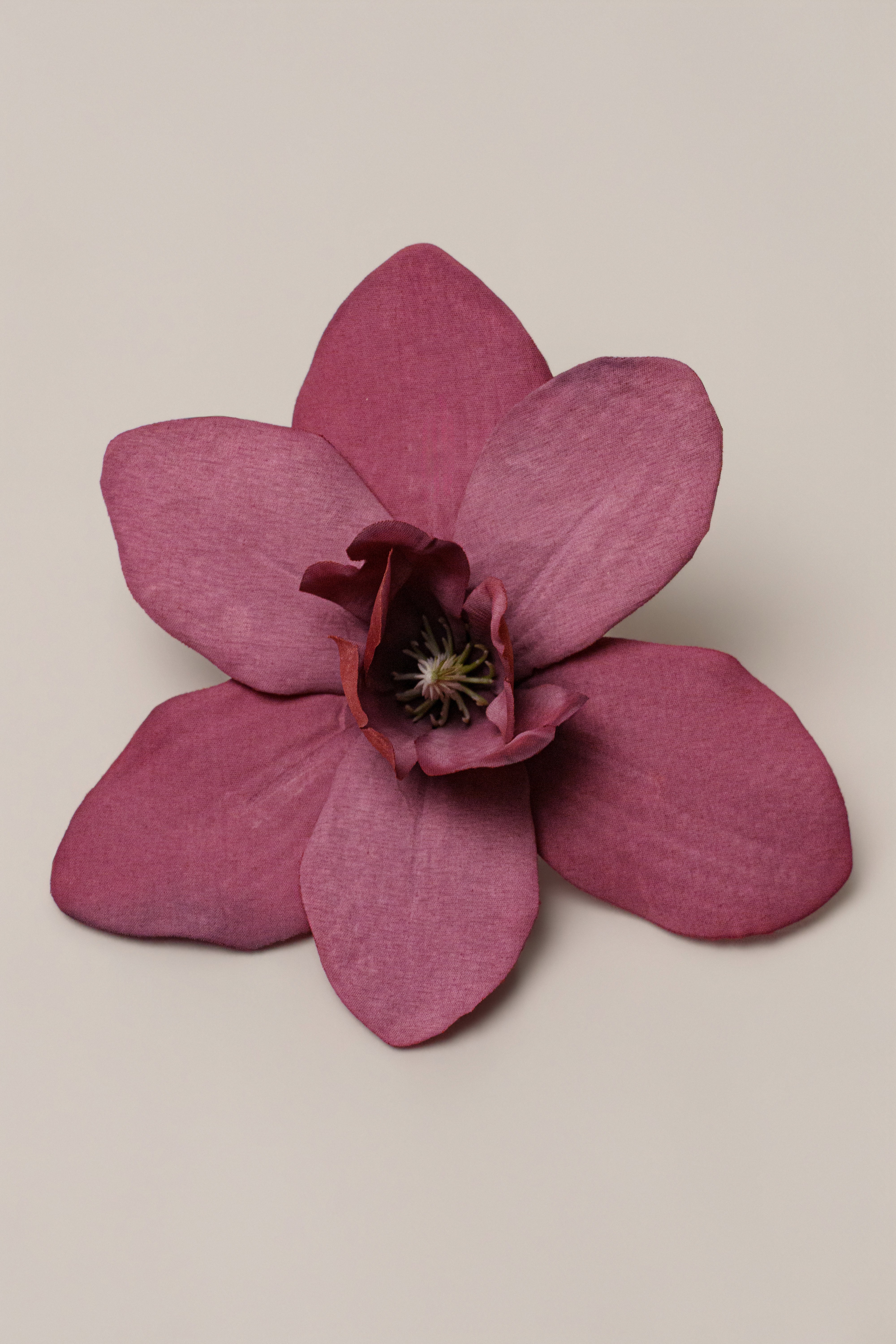Fuchsia Coastal Orchid hair clip from JLUXLABEL, a stylish accessory with floral design and vibrant color.