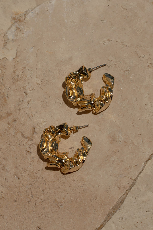 Gold Luminous Open Hoop Earrings