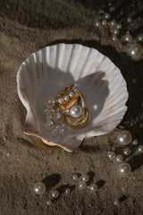 Gold Sea Pearl Ring Set