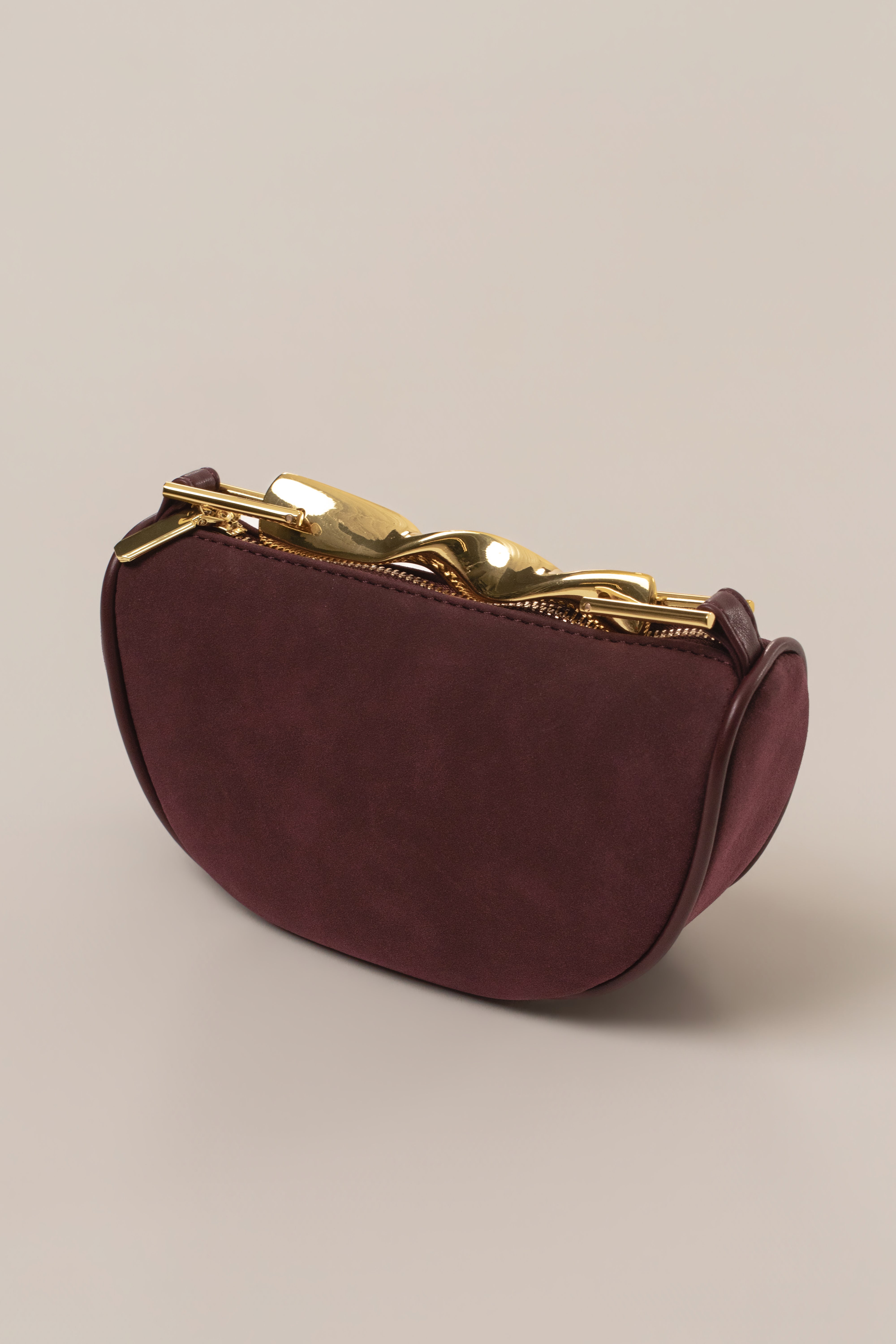 Burgundy Miami Crescent Handbag - JLUXLABEL