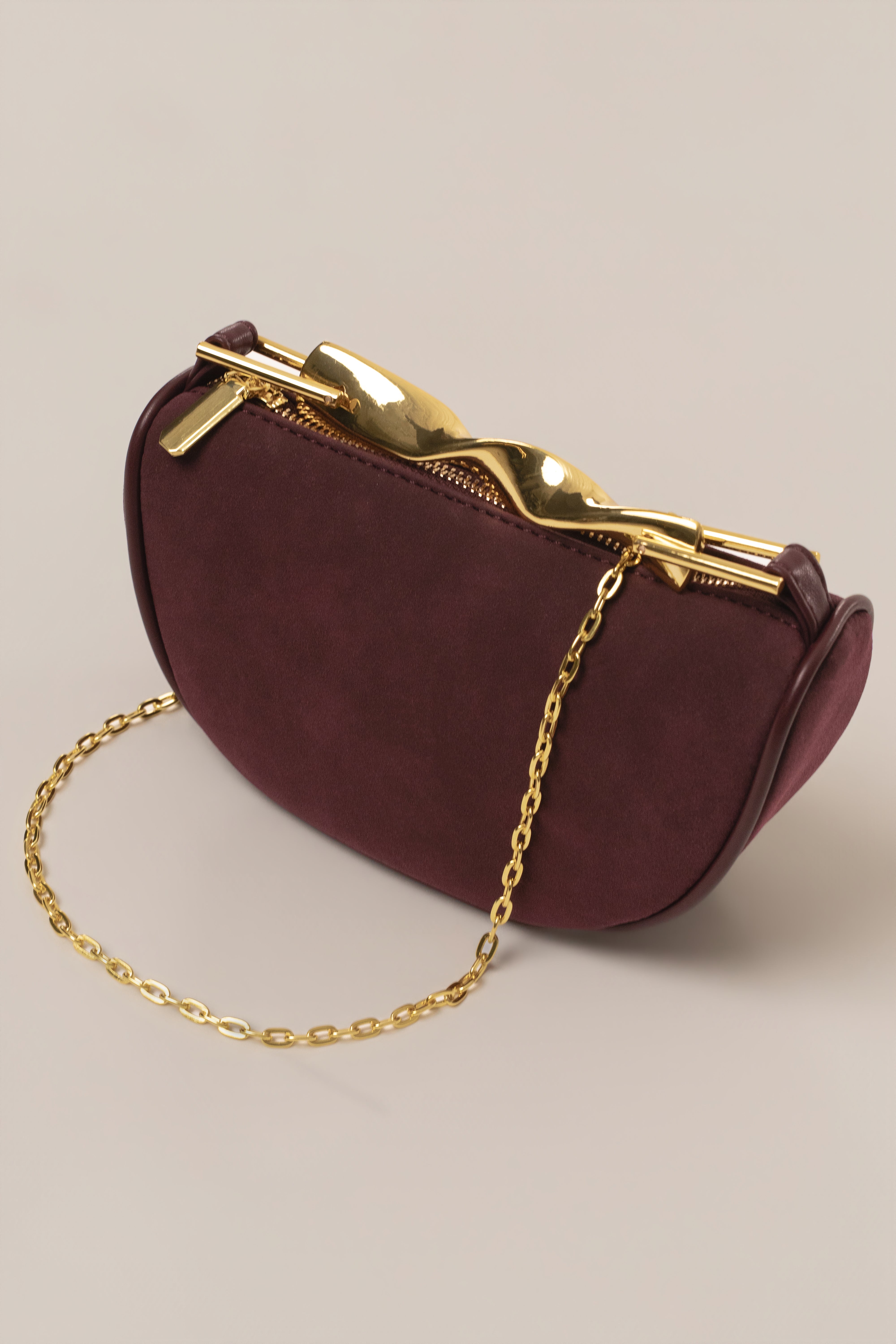 Burgundy Miami Crescent Handbag - JLUXLABEL