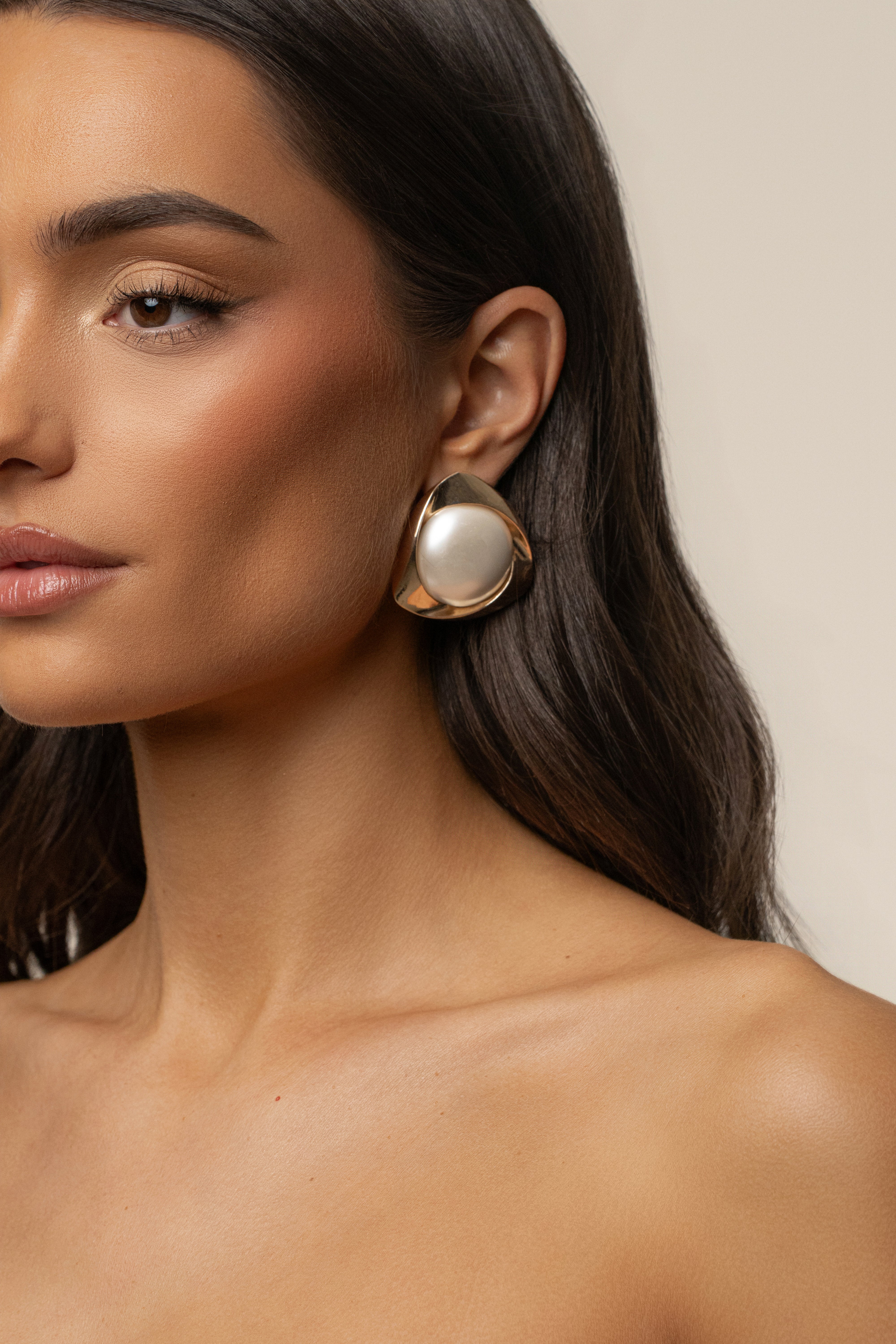 Gold Mendoza earrings by JLUXLABEL featuring elegant jewelry design with a polished gold finish and intricate detailing.
