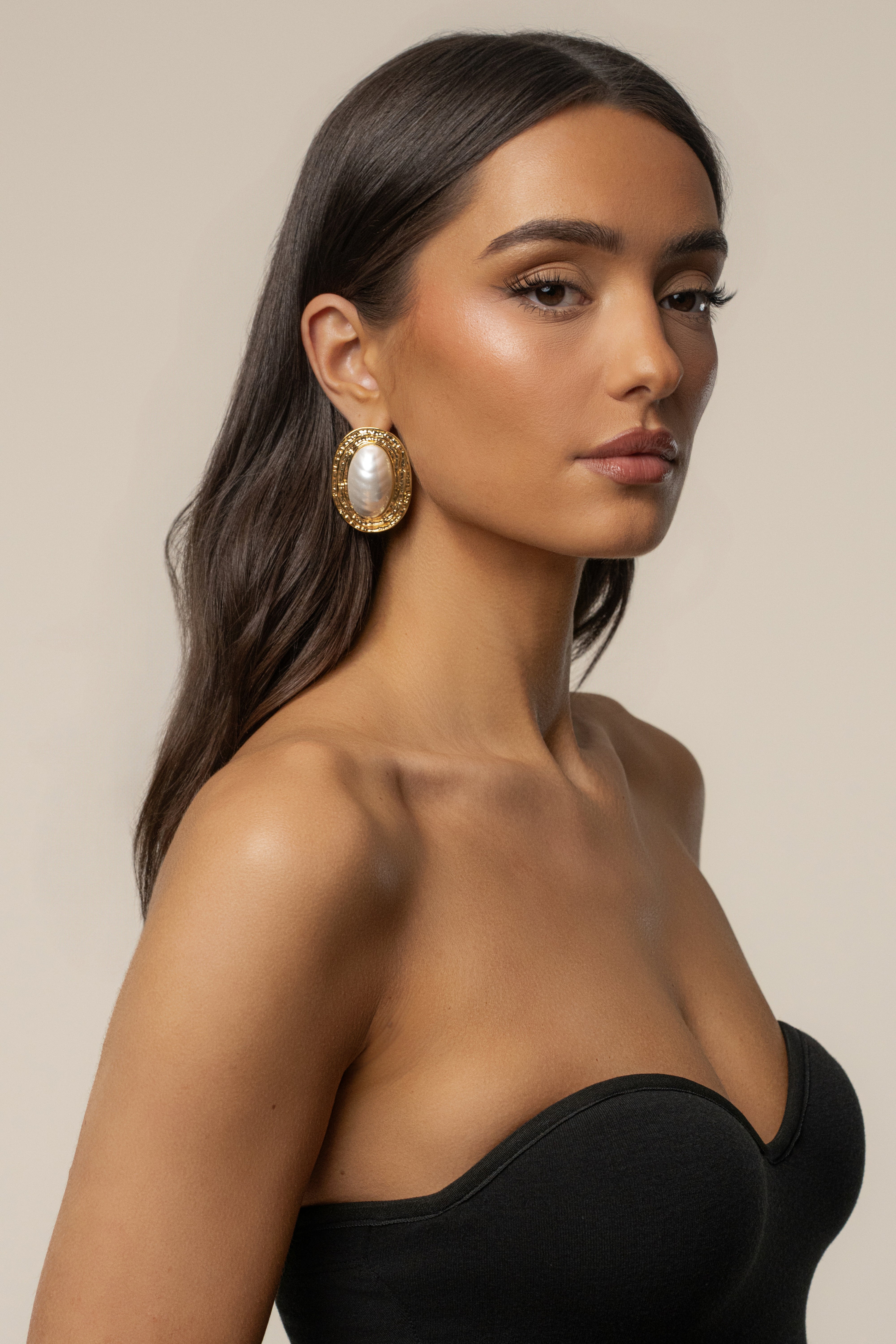 Gold Monte Carlo Pearl Earrings - JLUXLABEL