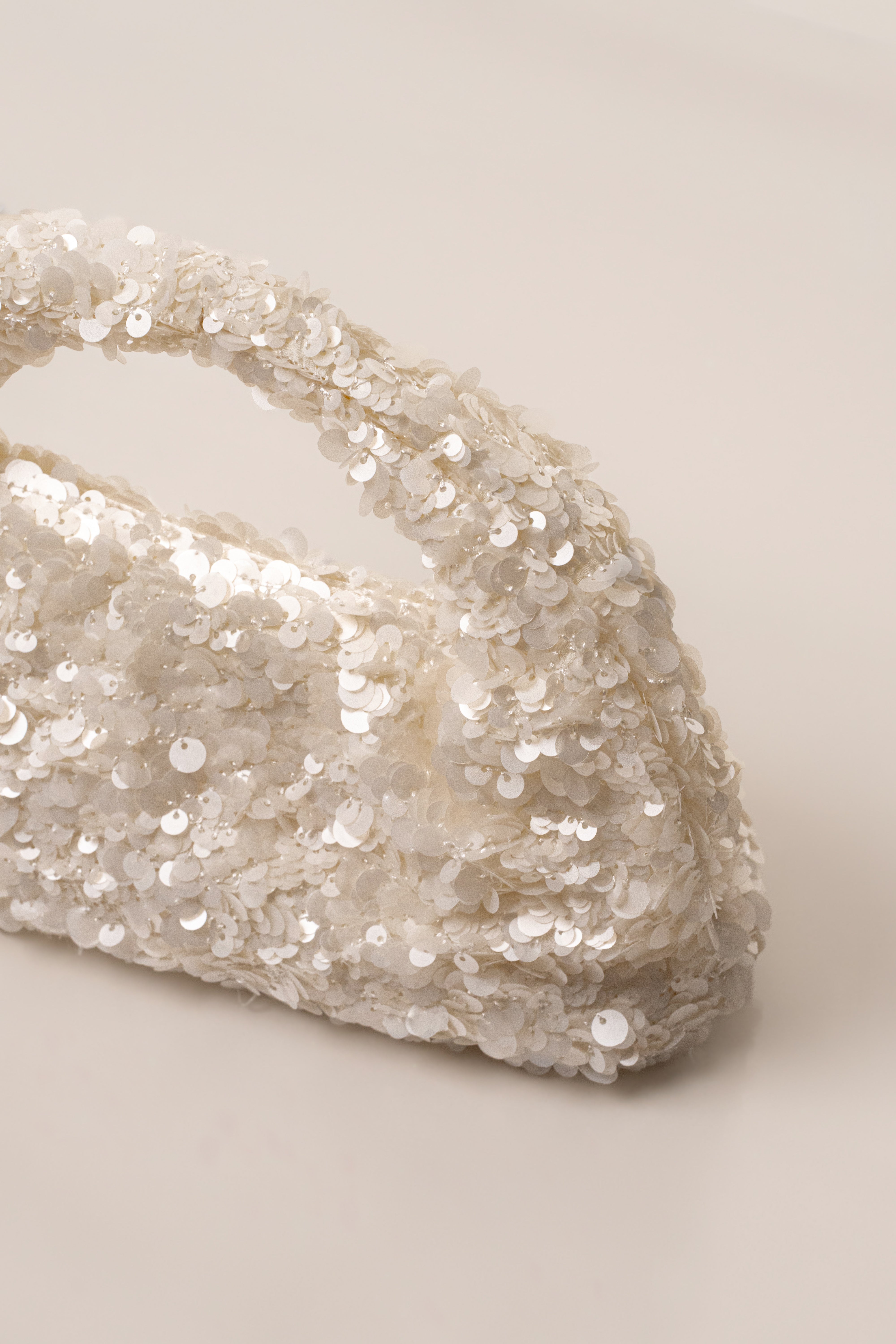 White Main Event Sequin Handbag - JLUXLABEL