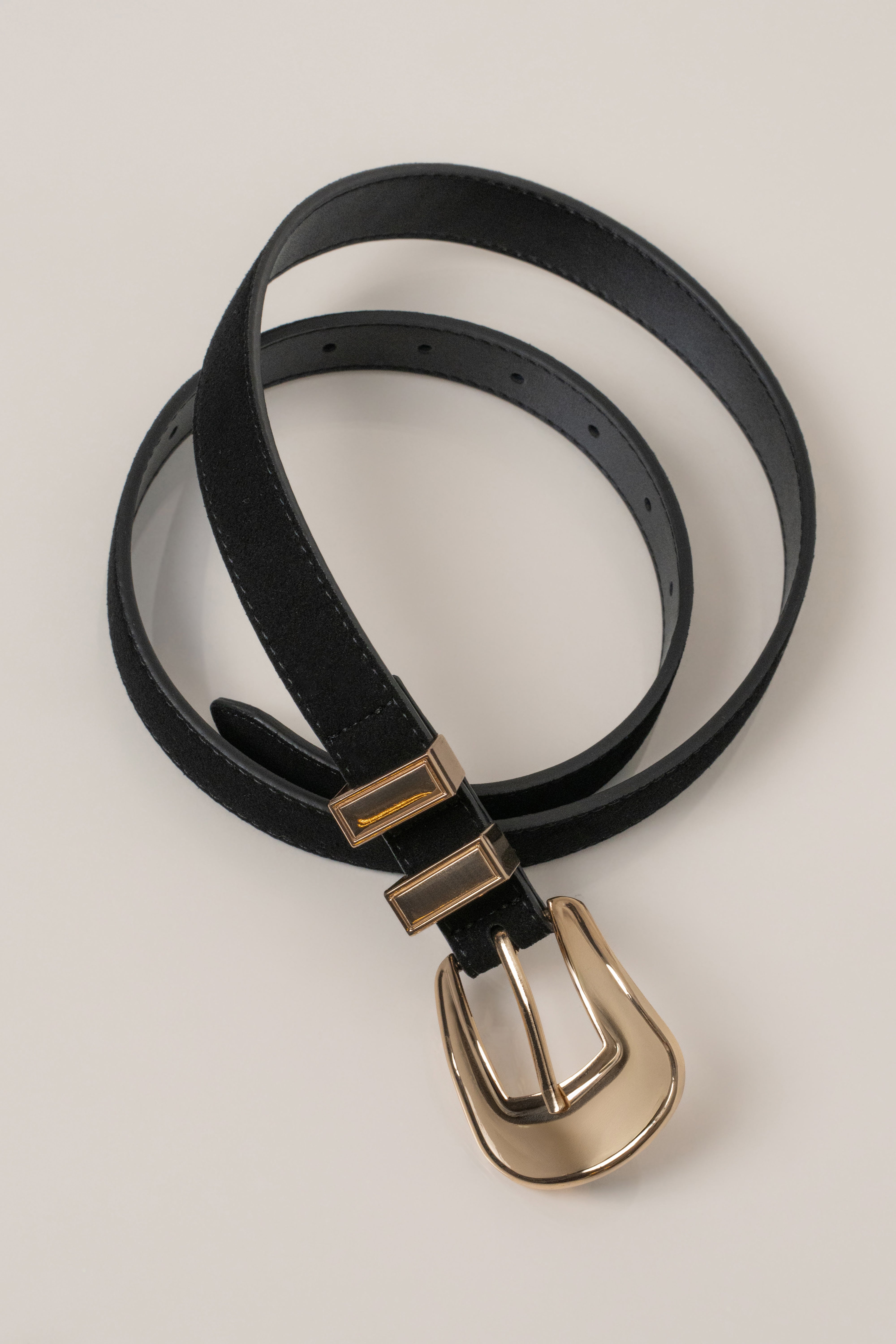 Black Classic Arc Buckle Belt - JLUXLABEL