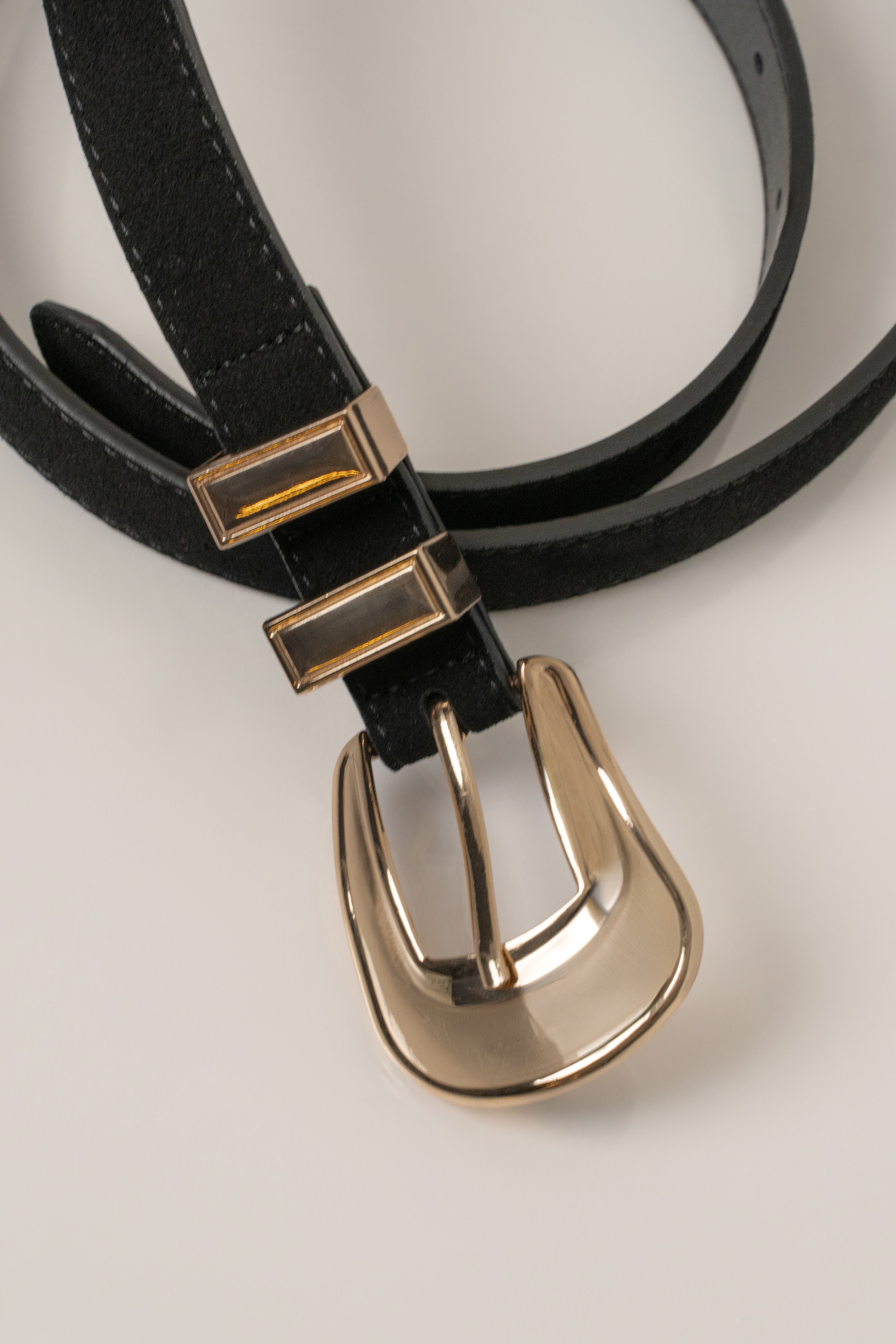 Black Classic Arc Buckle Belt - JLUXLABEL
