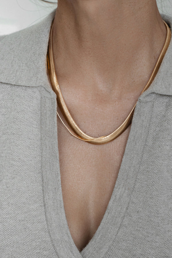 Gold Marcelo Herringbone Necklace