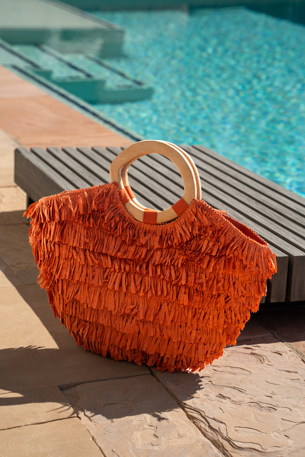 Coral Mediterranean Fringe Handbag - JLUXLABEL
